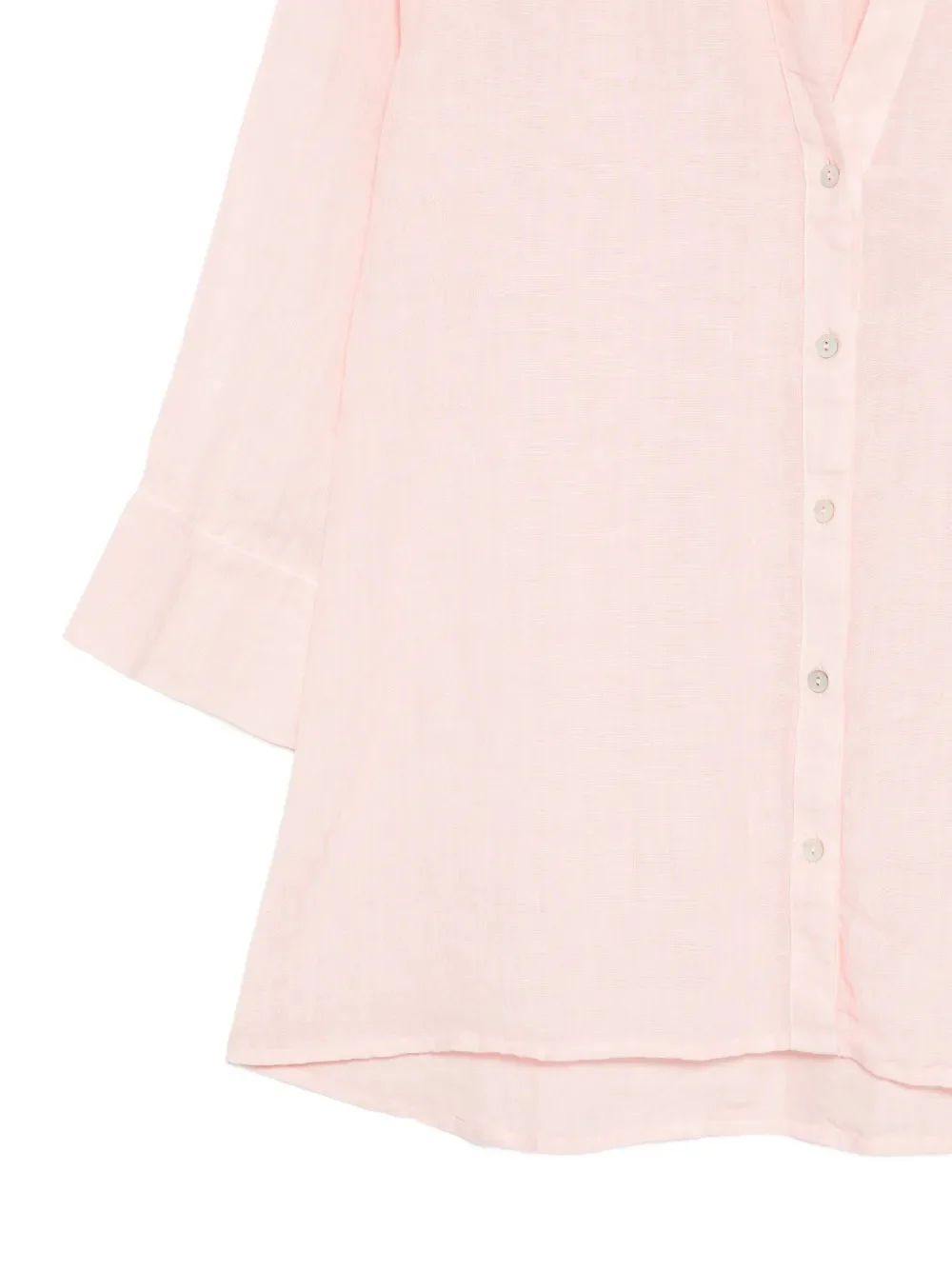 120% Lino Classic V-Neck Long Sleeve Linen Shirt - Image 3