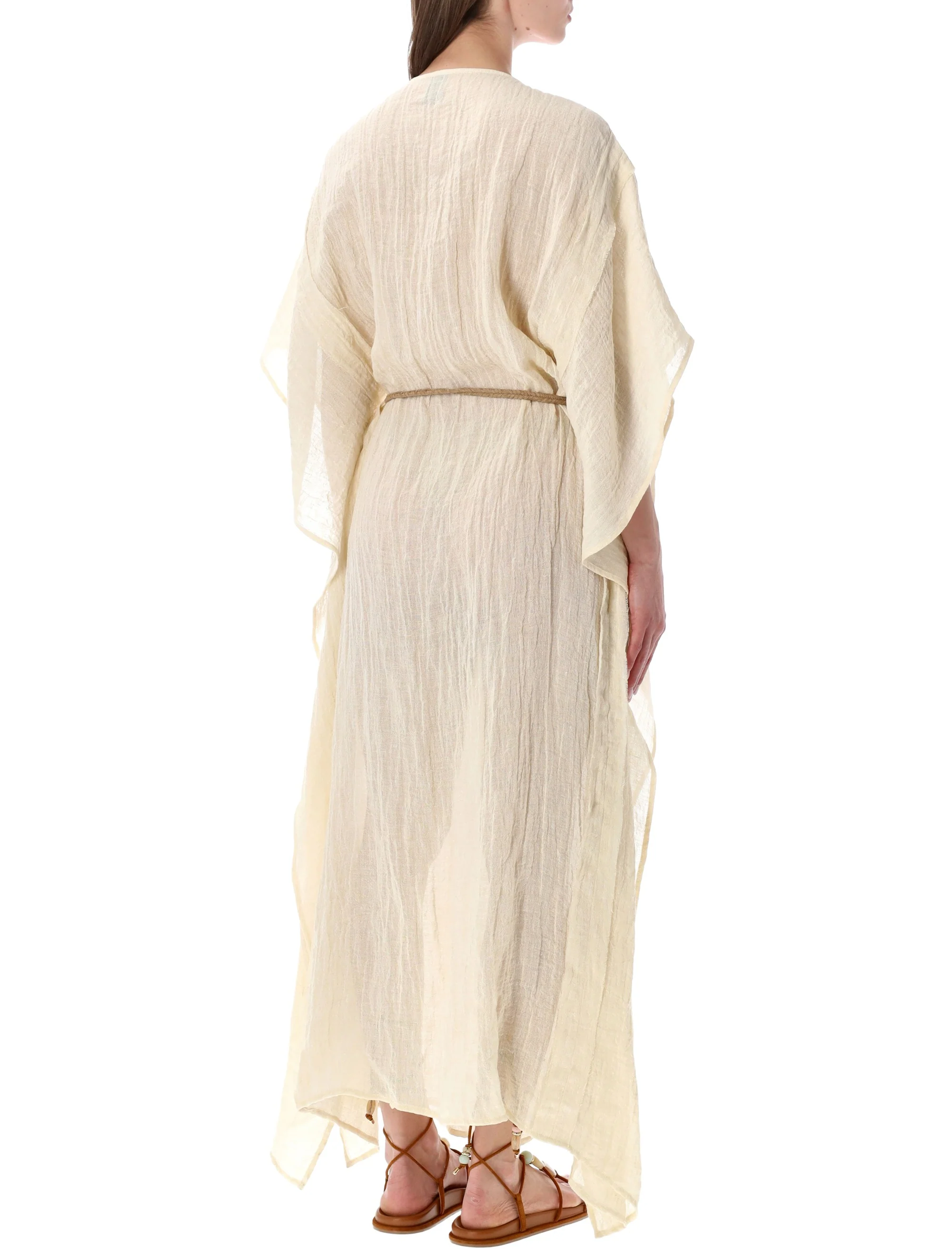 120% Lino Effortlessly Chic Linen Blend Mini Dress for Women - Image 2