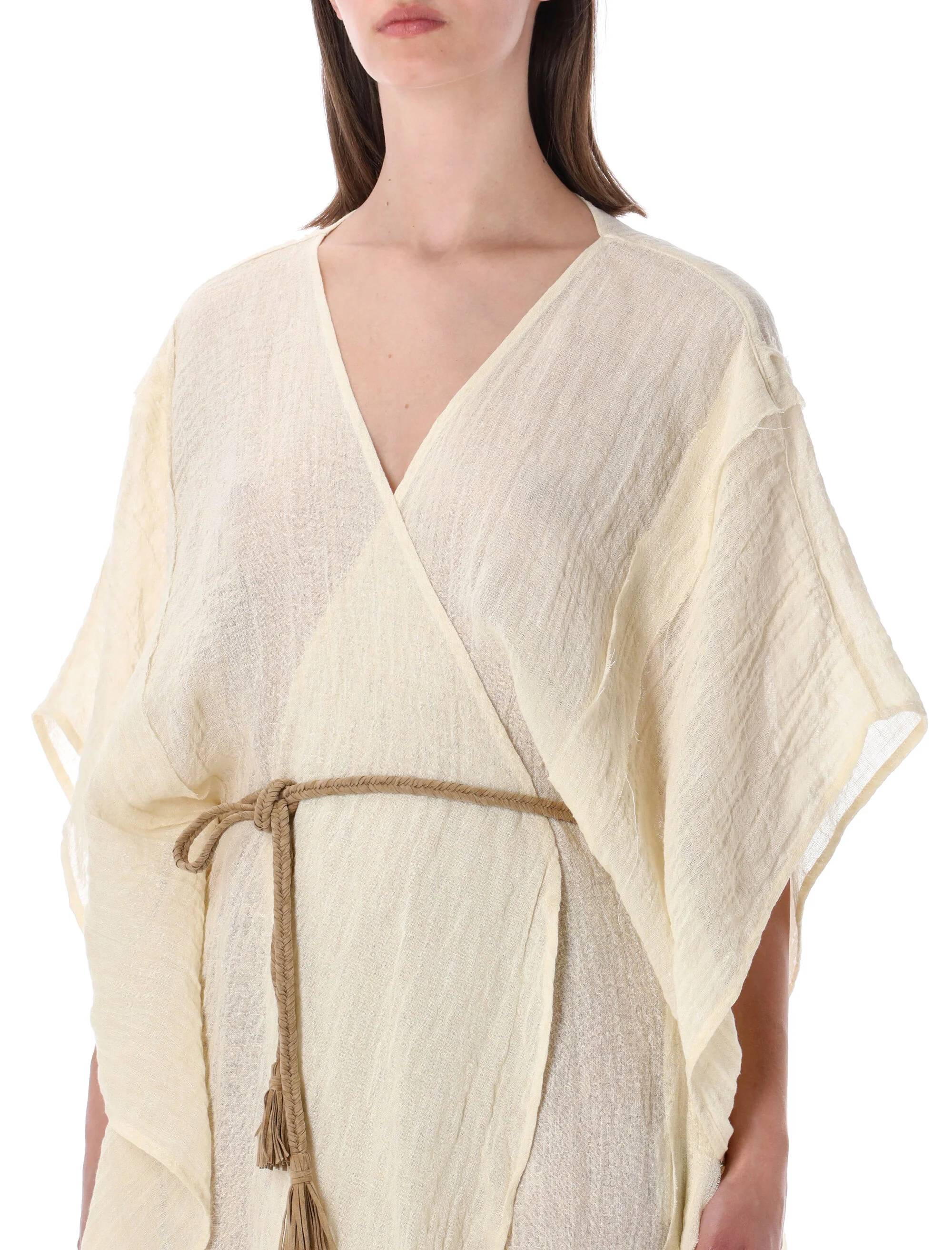 120% Lino Effortlessly Chic Linen Blend Mini Dress for Women - Image 3