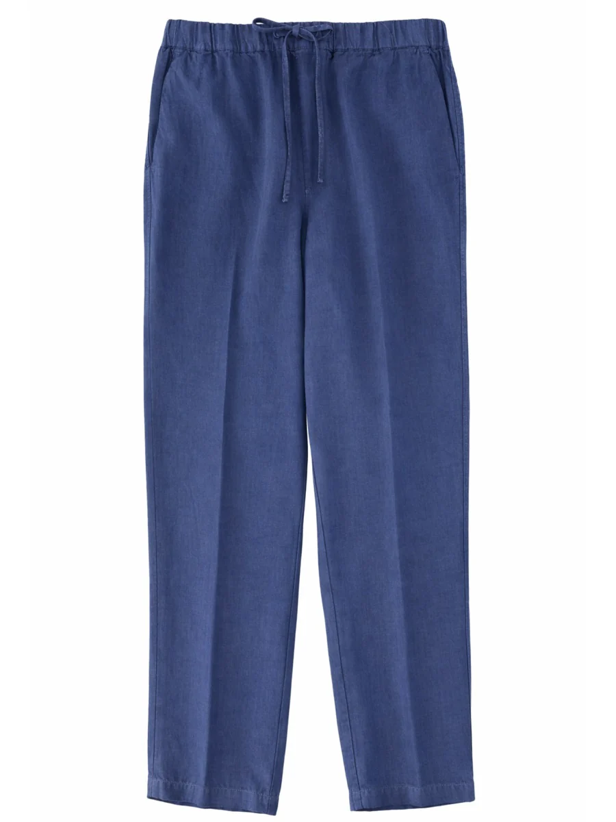 120% Lino Lightweight Linen Trousers with Drawstring - Size 48