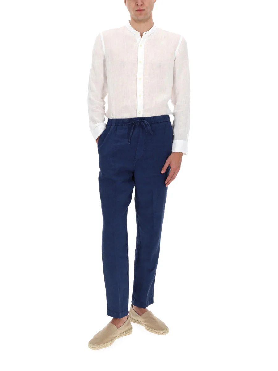 120% Lino Lightweight Linen Trousers with Drawstring - Size 48 - Image 2