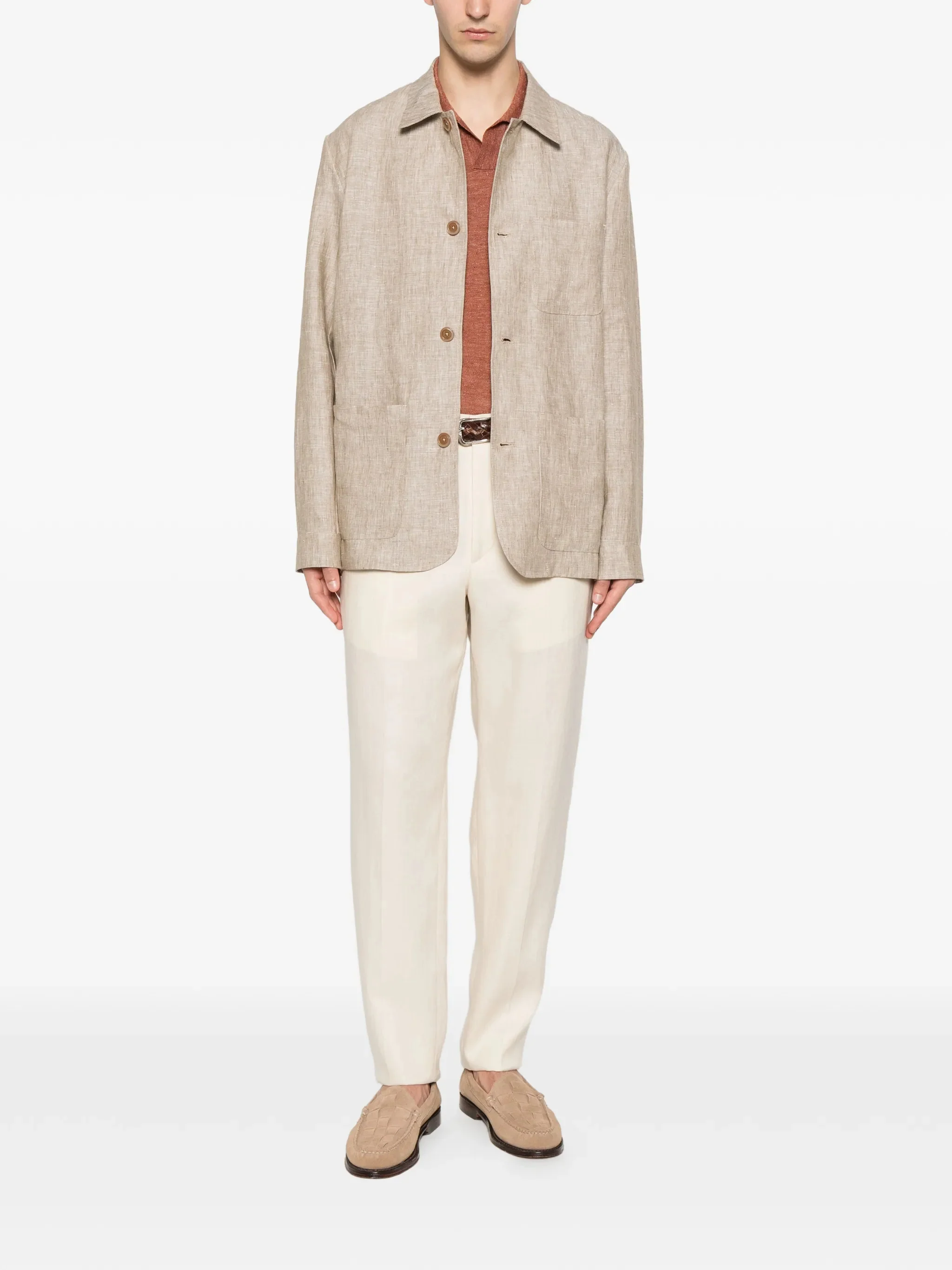 120% Lino Linen Jacket with Button Closure for Men - Image 2