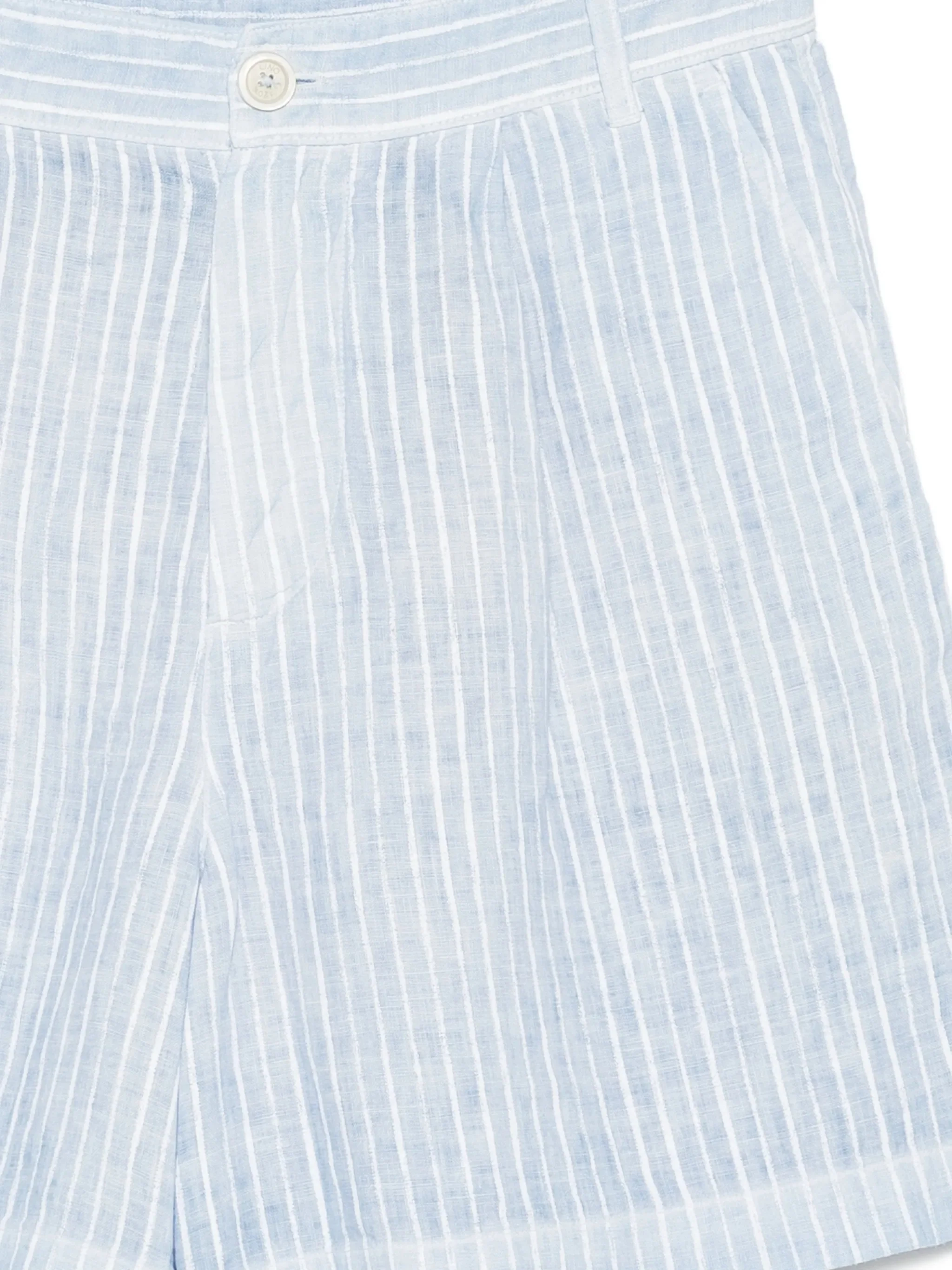 120% Lino Linen Mini Shorts with Zip and Button Closure - Image 3