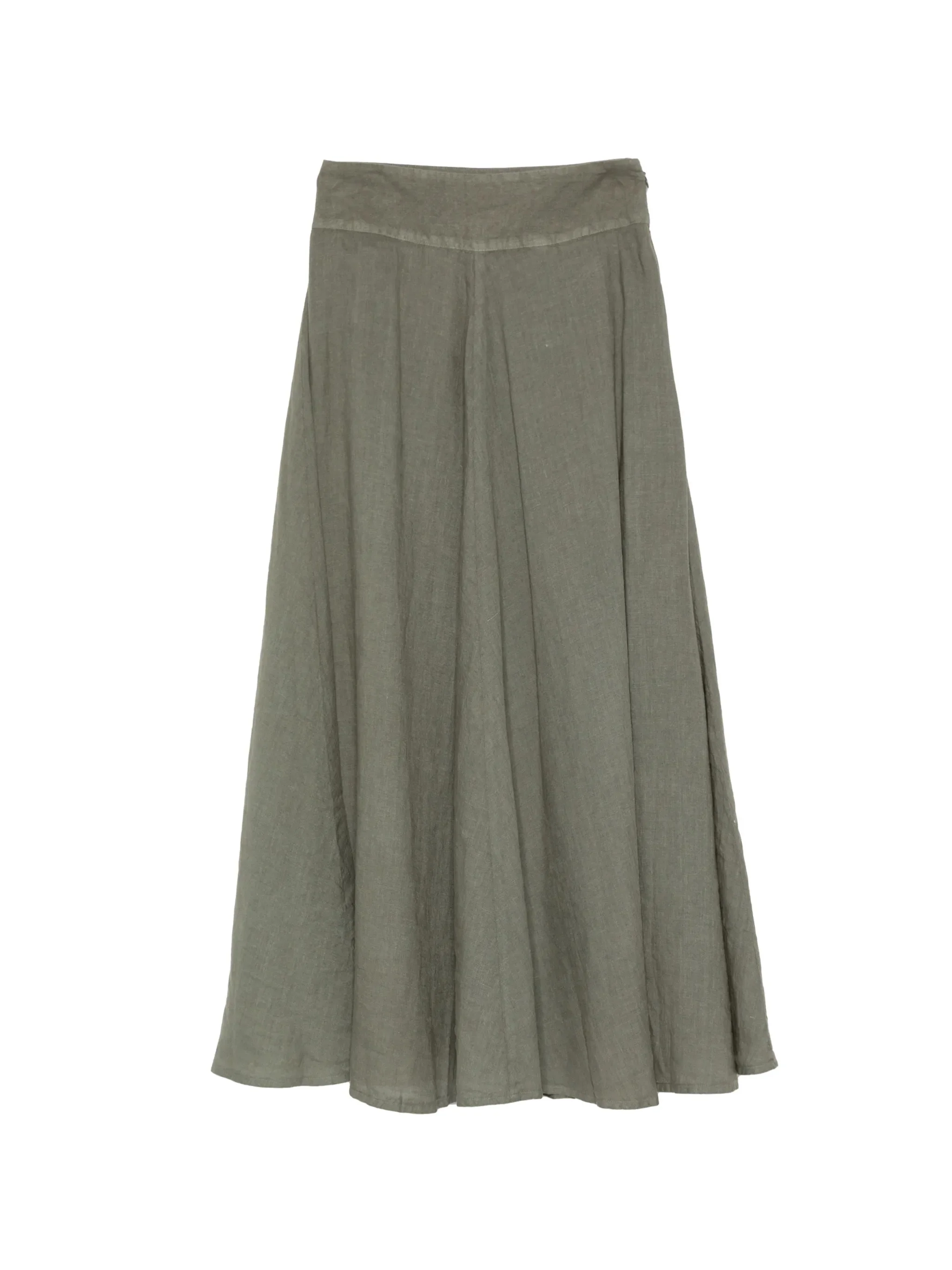 120% LINO Long Linen Skirt with Side Zip Closure - Women's SS26