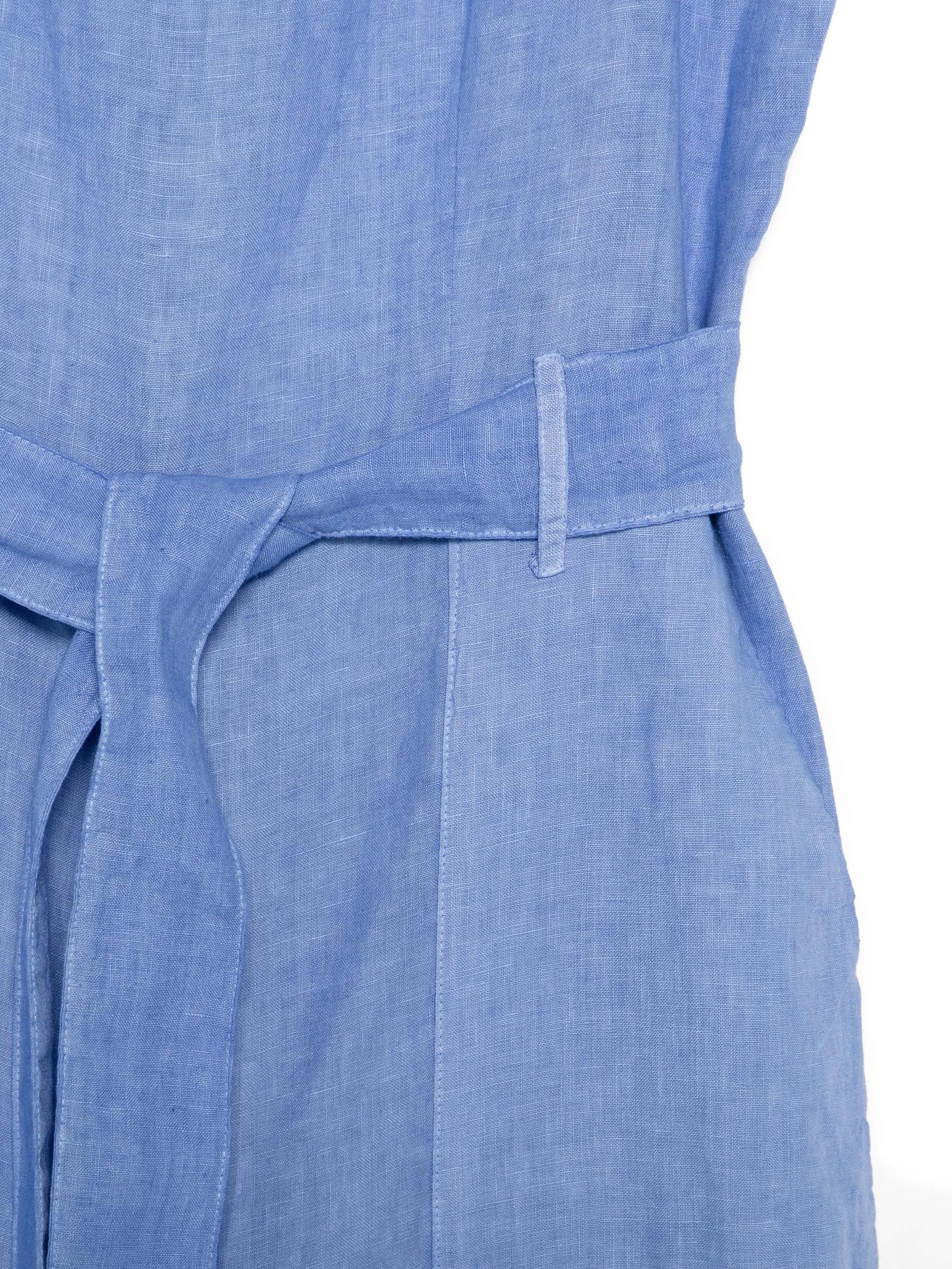 120% Lino Sleeveless Linen Jumpsuit with Belt - Size 38 - Image 3
