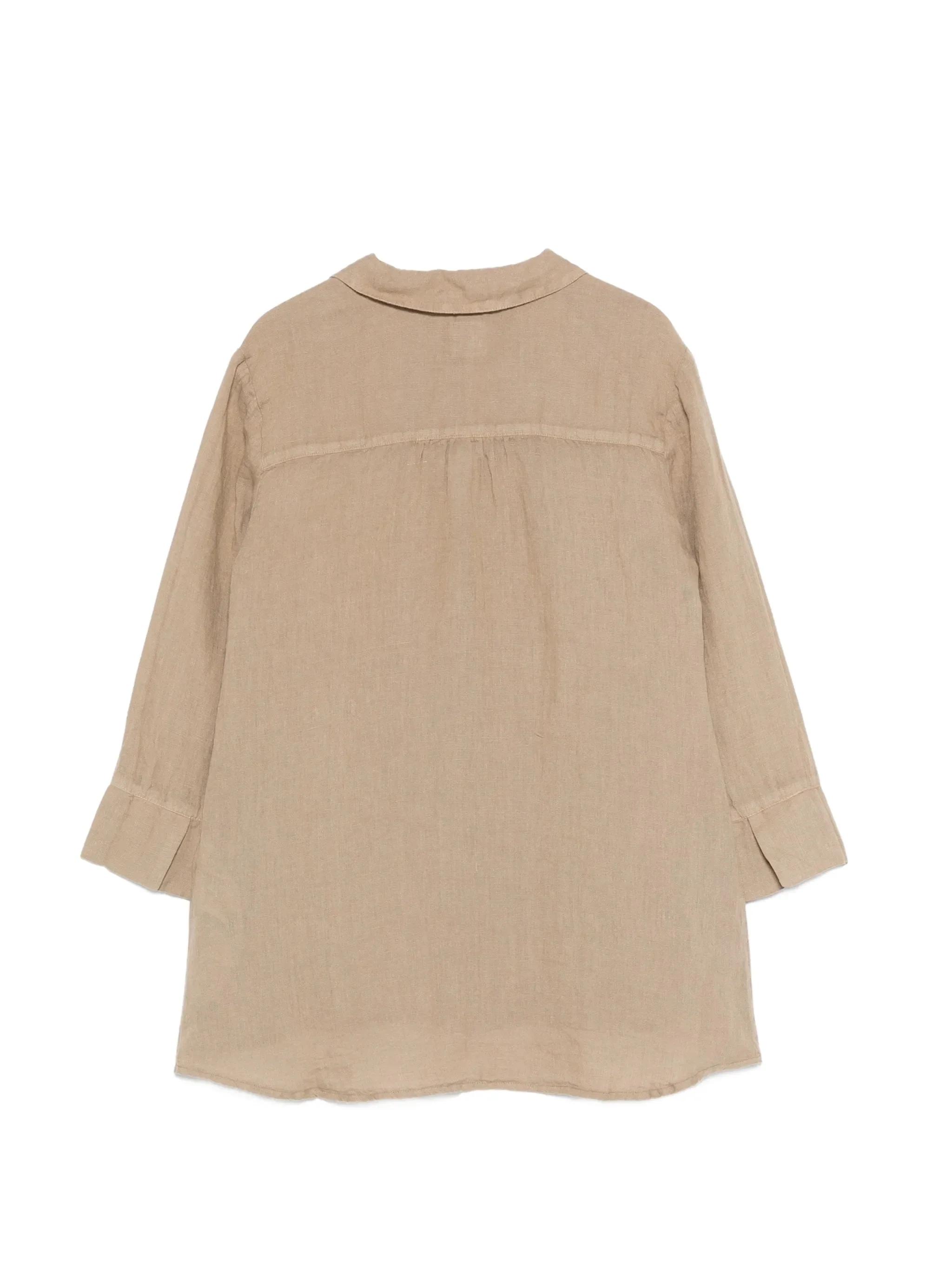 120% Lino V-Neck Long Sleeve Linen Shirt - Image 2