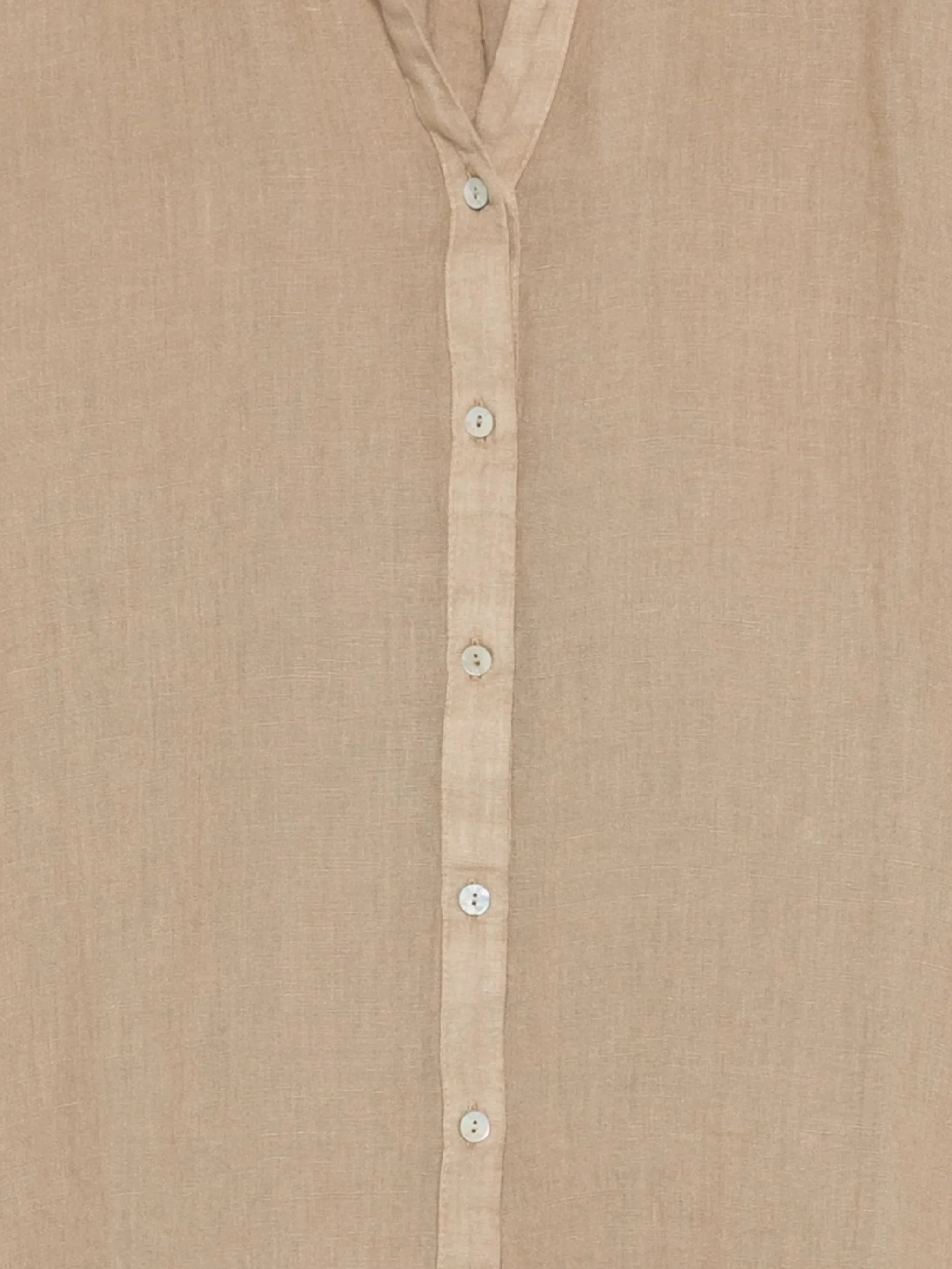 120% Lino V-Neck Long Sleeve Linen Shirt - Image 3