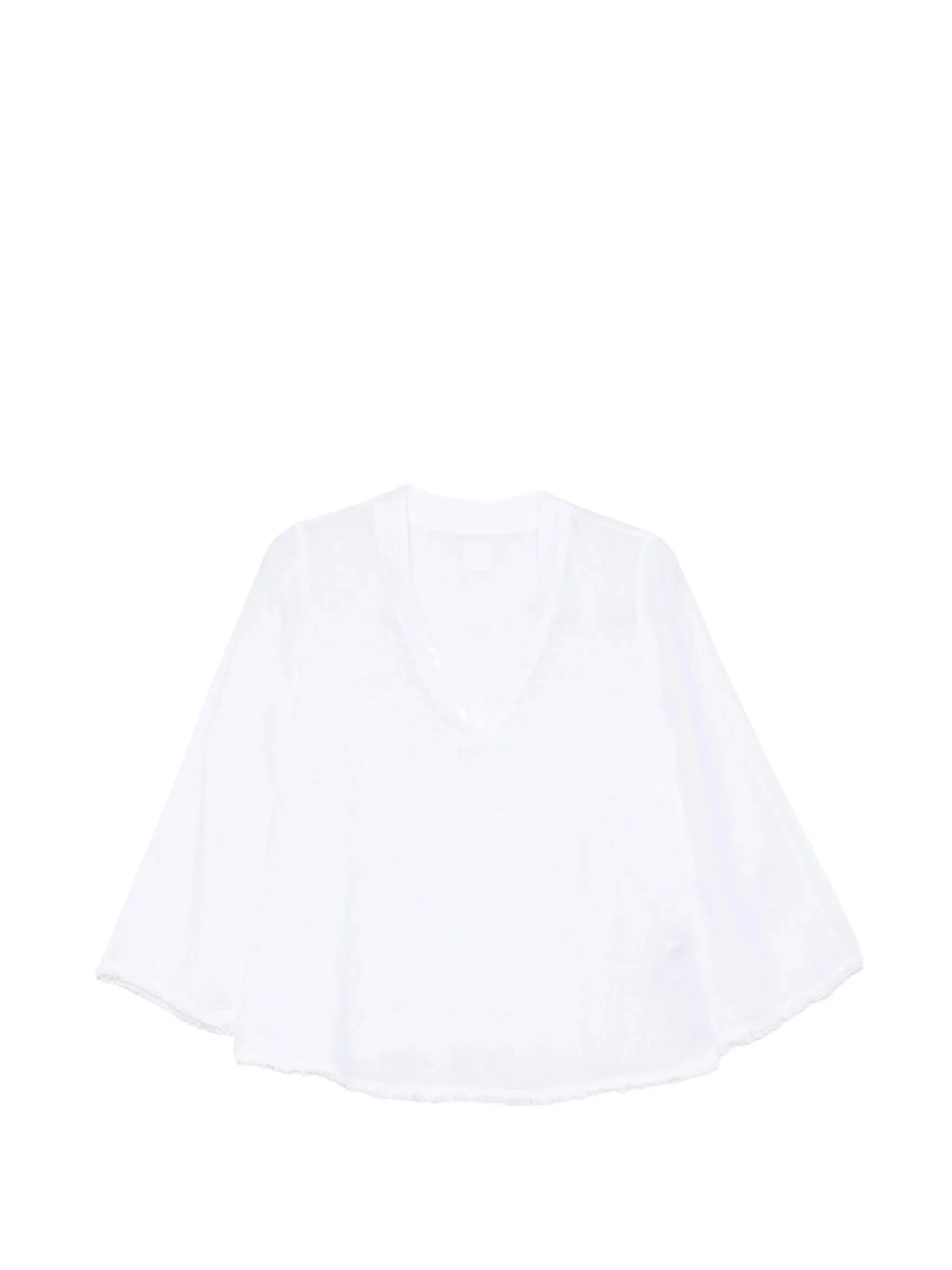 120% Lino V-neck Sequin Blouse with Three-Quarter Length Sleeves - Size 38