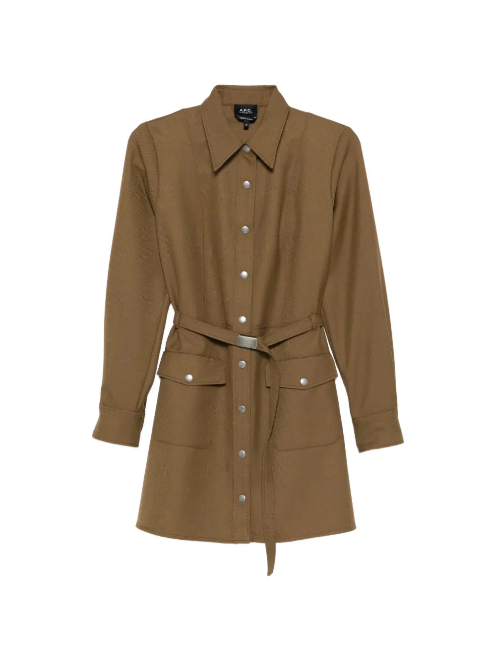 A.p.c. Chic Front Button Dress with Belted Waist - Size 36