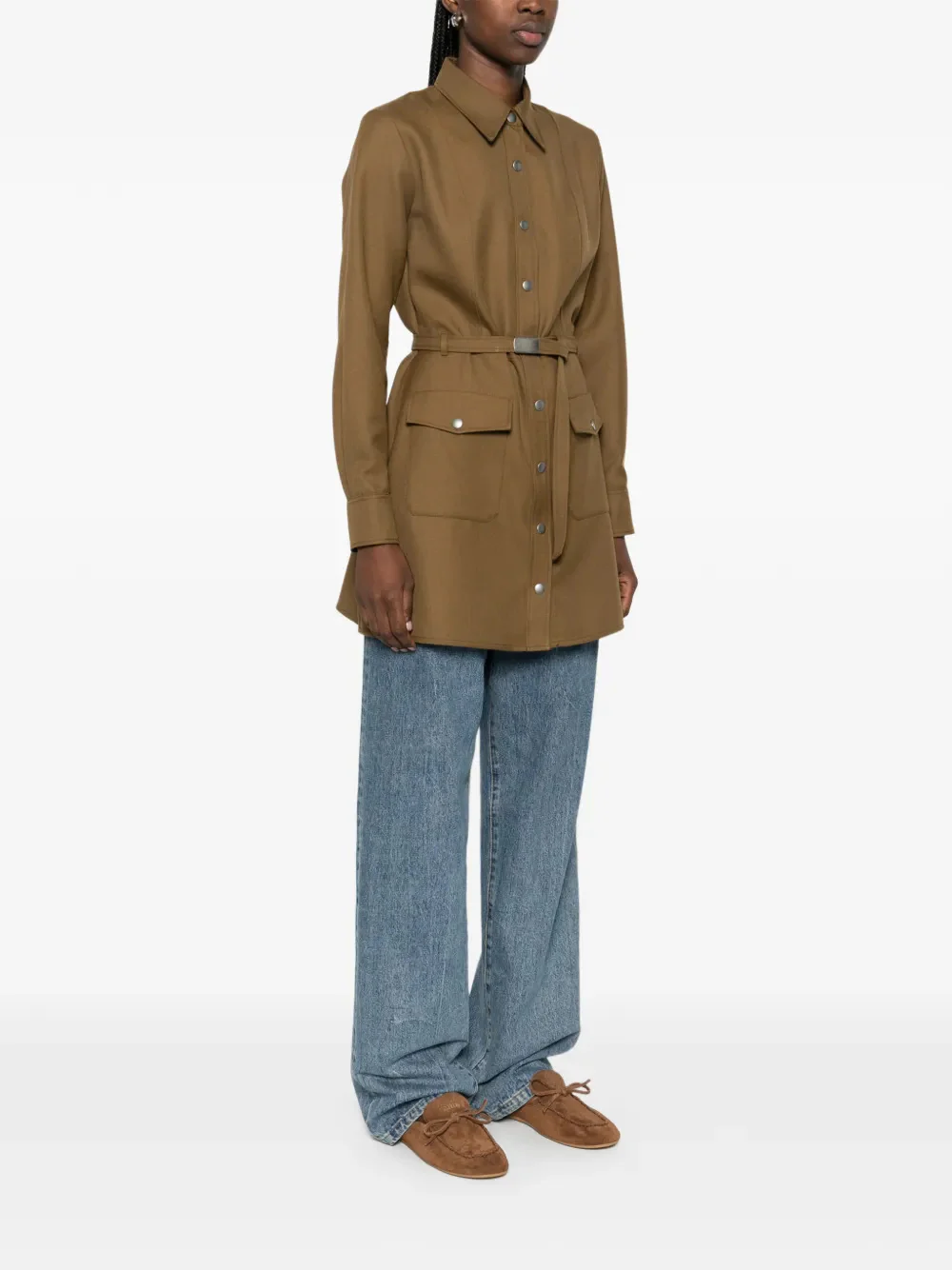 A.p.c. Chic Front Button Dress with Belted Waist - Size 36 - Image 3