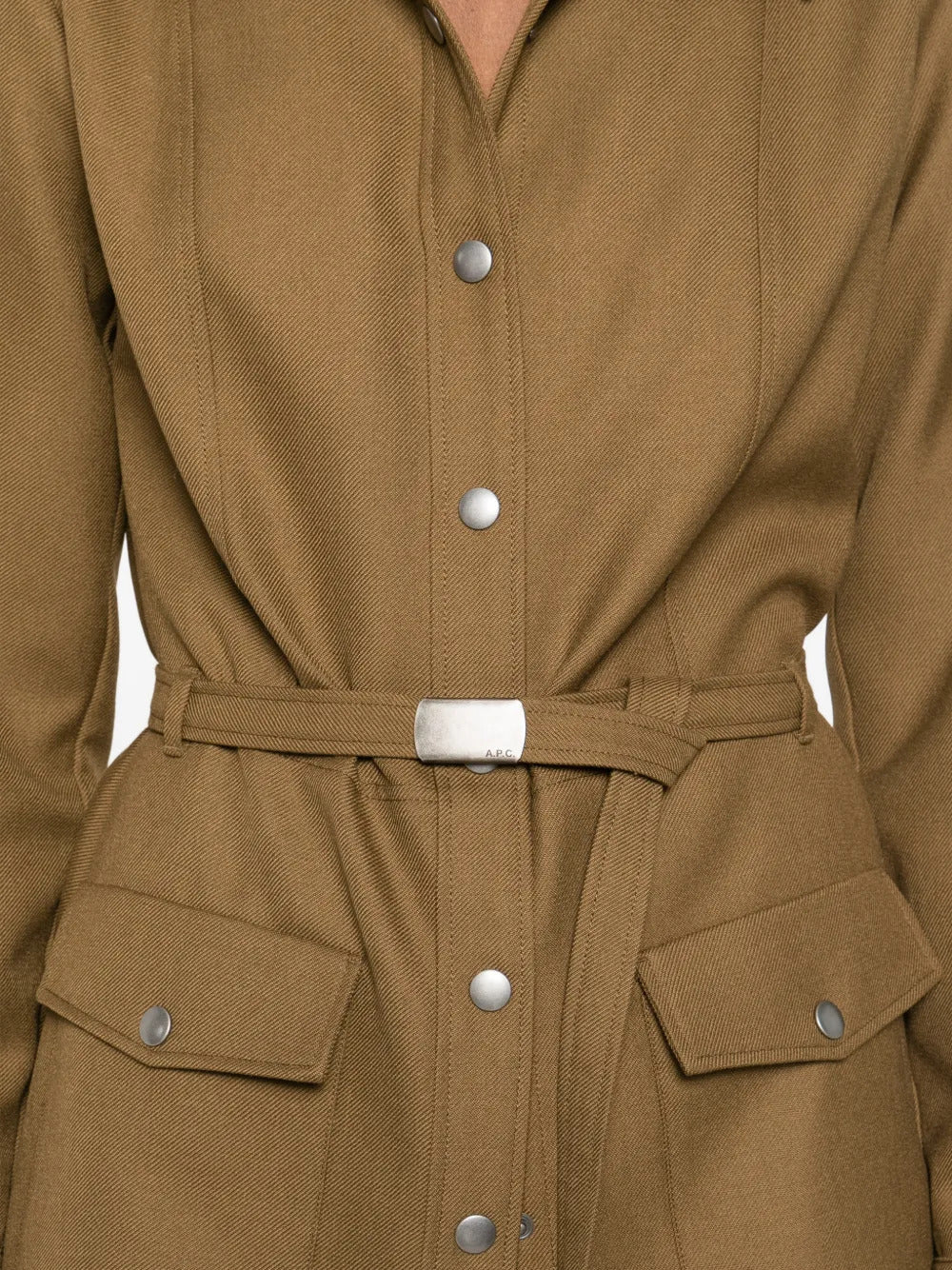 A.p.c. Chic Front Button Dress with Belted Waist - Size 36 - Image 5