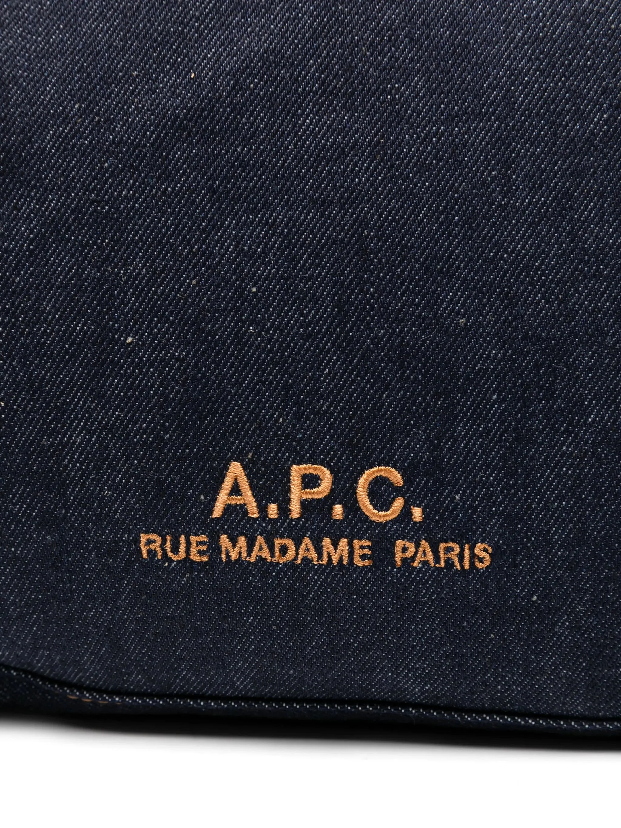A.p.c. Cotton Shoulder Handbag with Embroidered Logo - Image 4