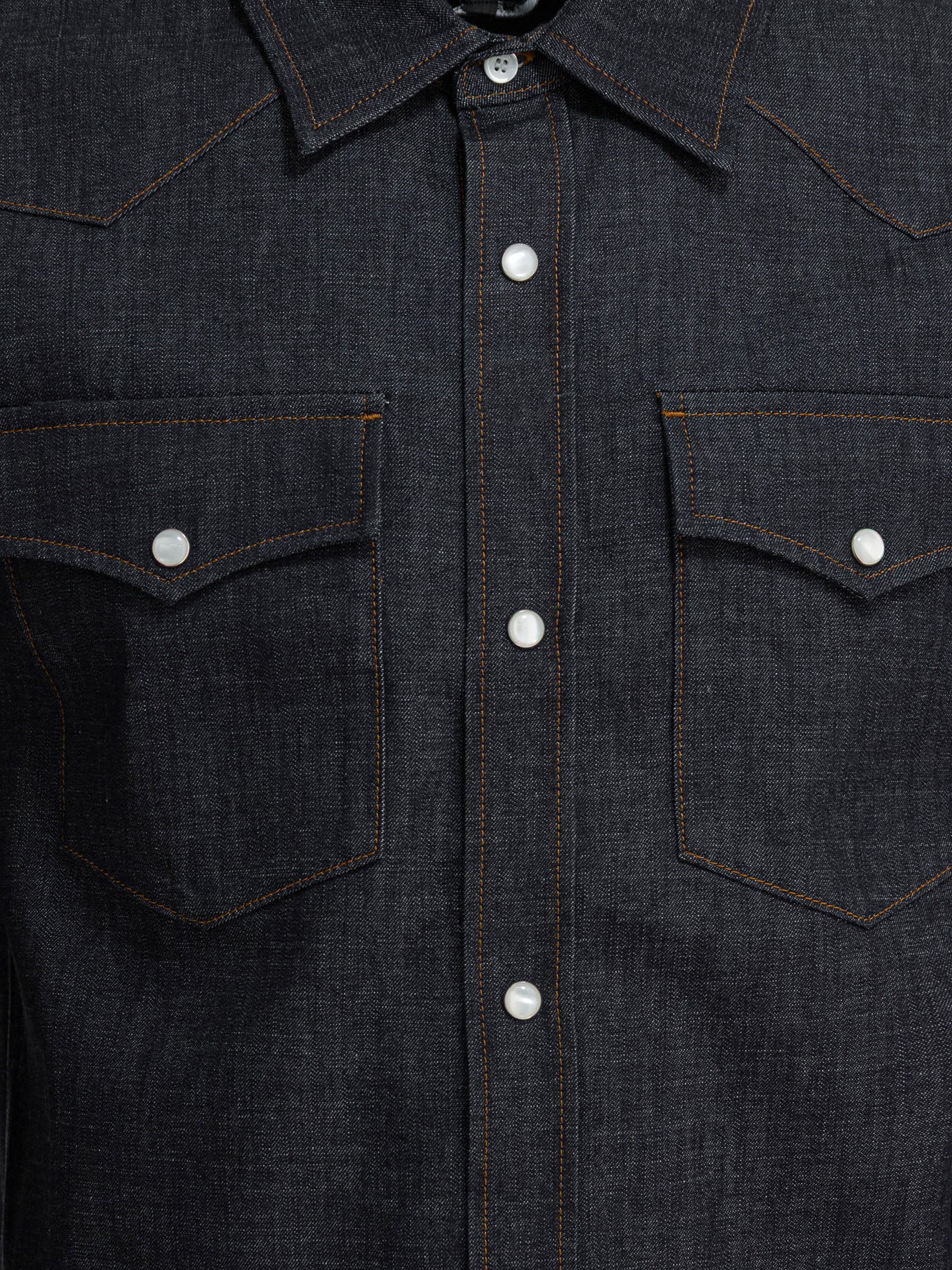 A.P.C. Denim Shirt, Regular Collar, Long Sleeves, Pockets with Buttons, Long Sleeves - Image 3