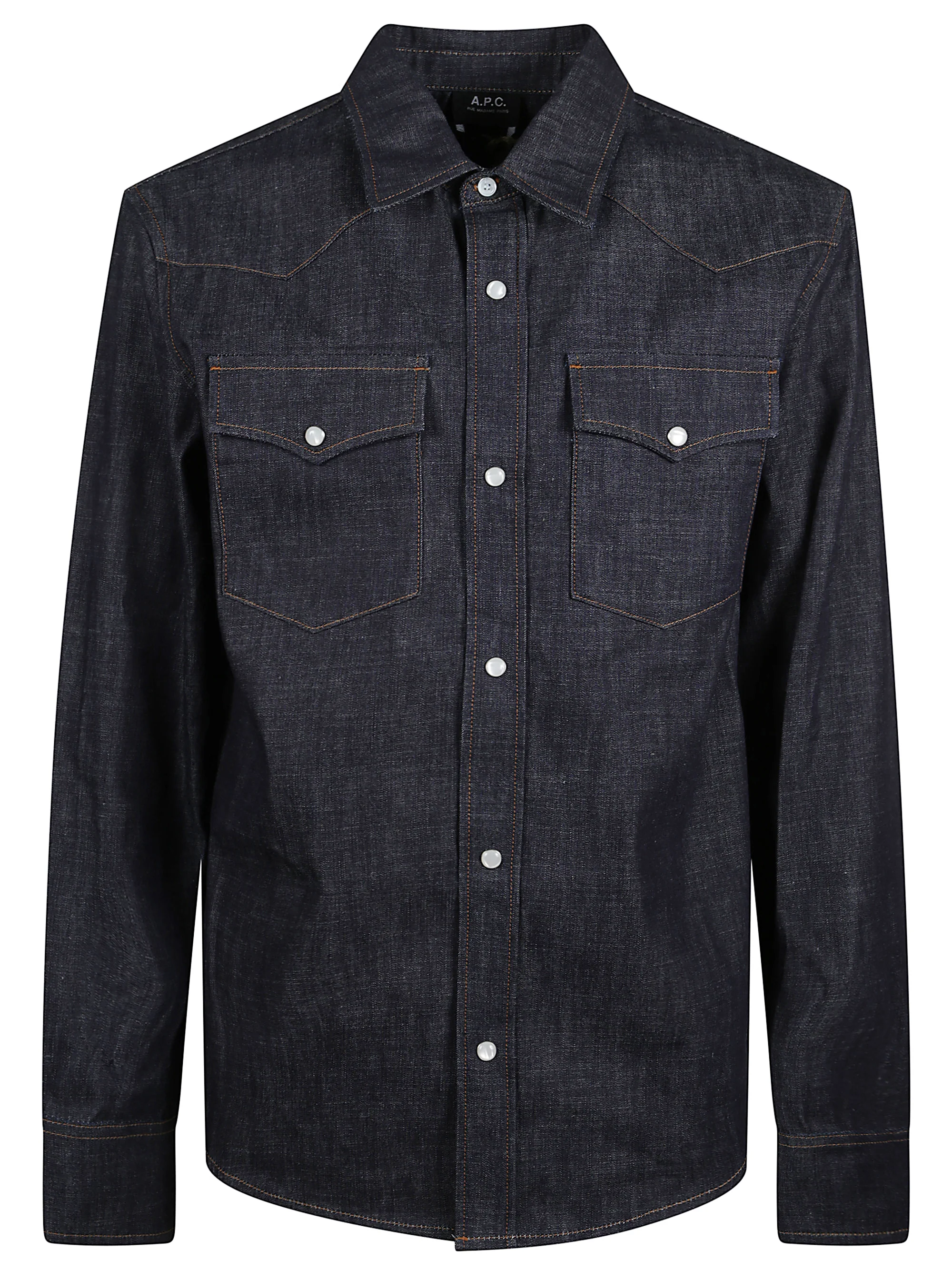 A.P.C. Denim Shirt, Regular Collar, Long Sleeves, Pockets with Buttons, Long Sleeves - Image 5