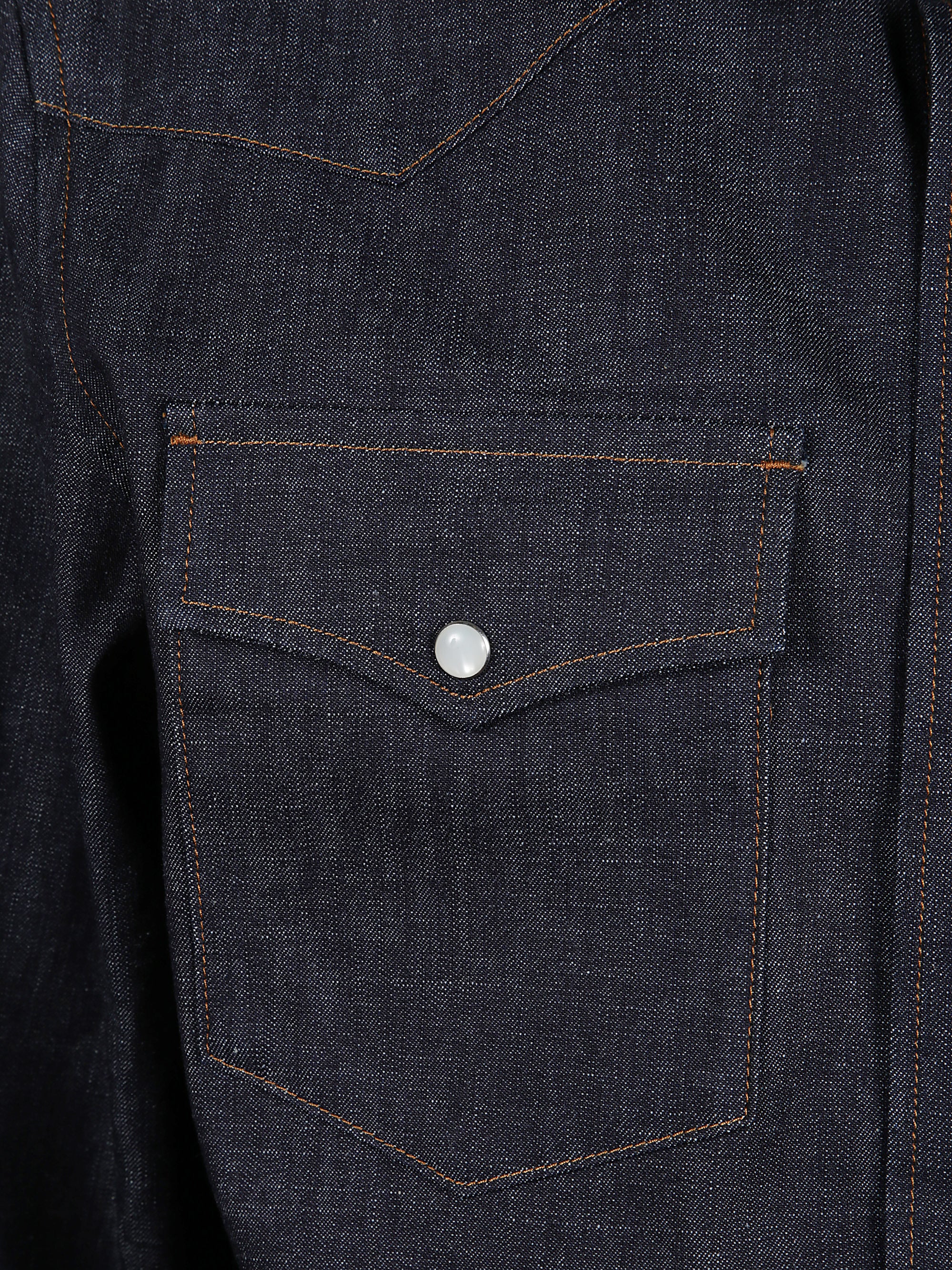 A.P.C. Denim Shirt, Regular Collar, Long Sleeves, Pockets with Buttons, Long Sleeves - Image 7