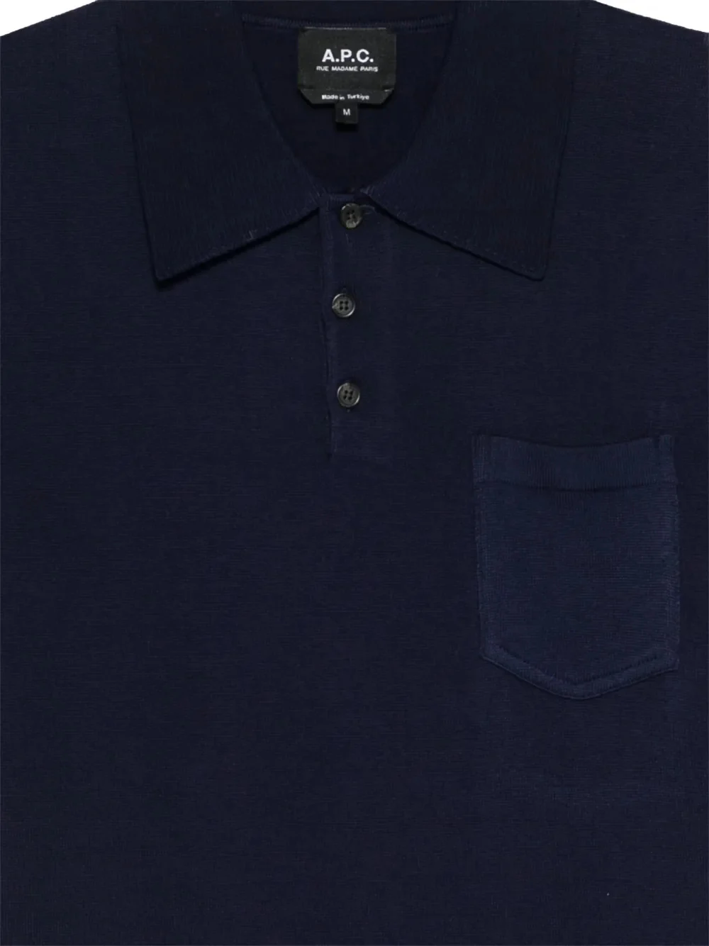 A.p.c. Short-Sleeved Polo Shirt with Chest Pocket and Logo - Image 3