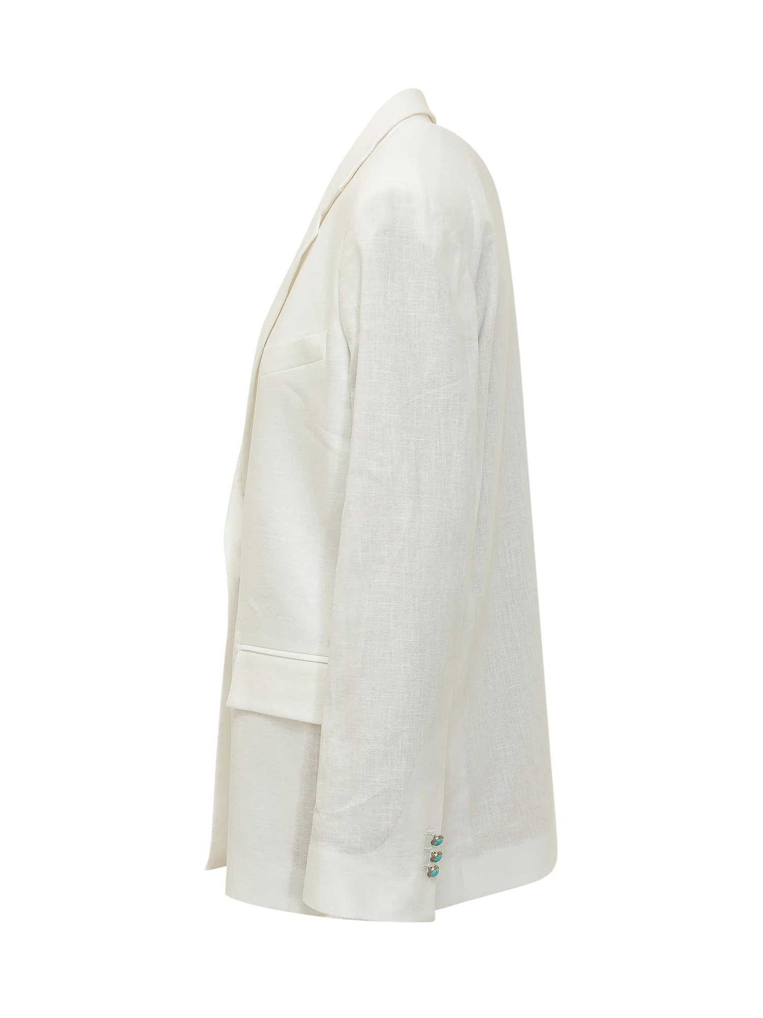 A Paper Kid Linen Mini Jacket with Single Reverse Button - Image 3