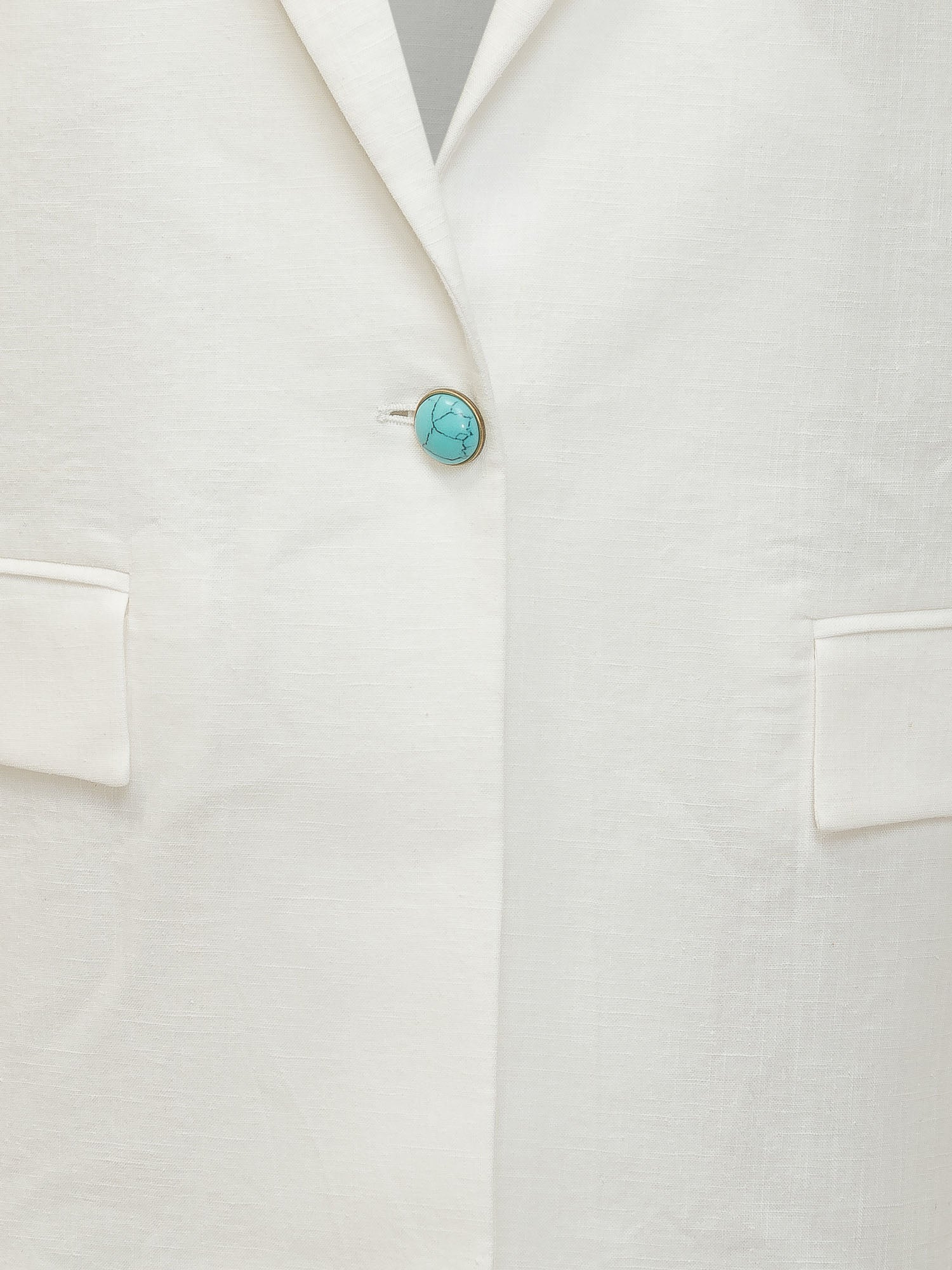 A Paper Kid Linen Mini Jacket with Single Reverse Button - Image 4