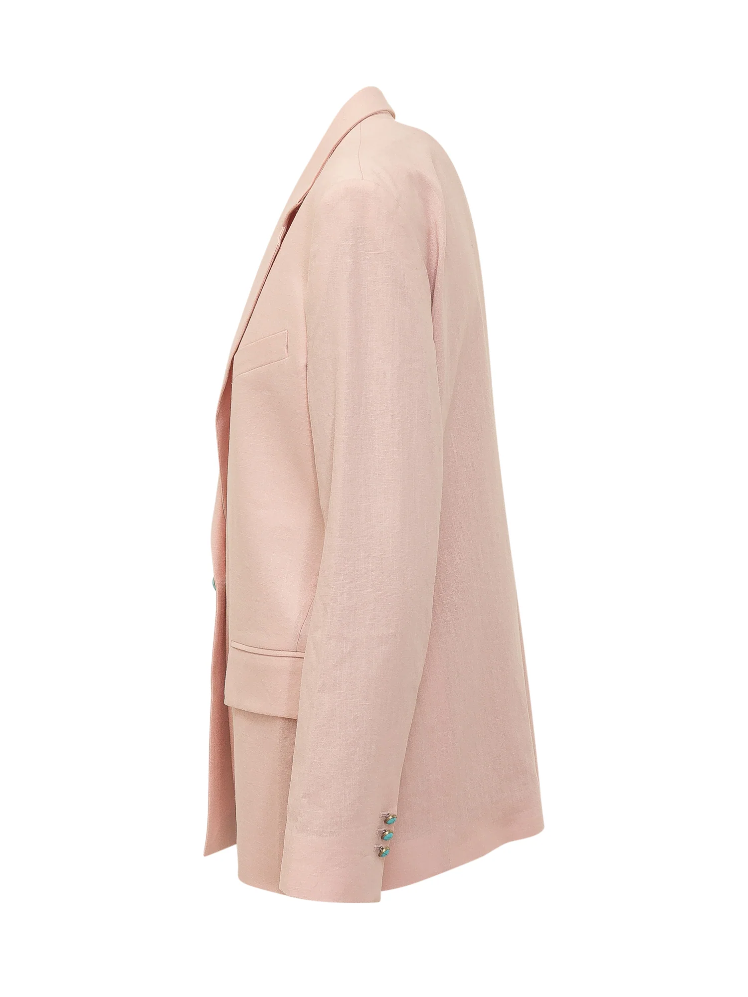 A Paper Kid Mini Linen Jacket with Single Reverse Button - Image 3