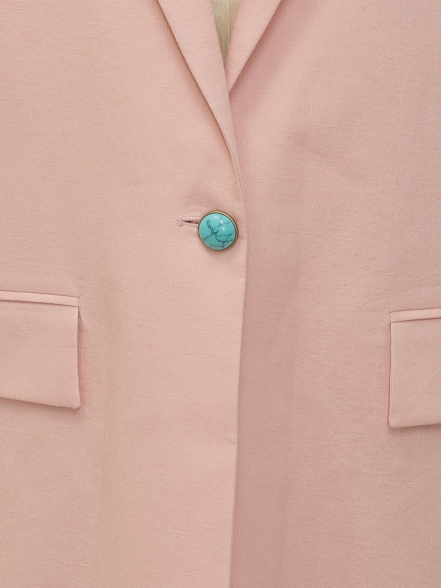 A Paper Kid Mini Linen Jacket with Single Reverse Button - Image 4