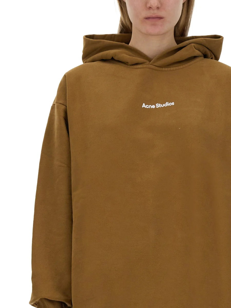 ACNE STUDIOS Logo-print Drop-shoulder Hoodie - Image 4