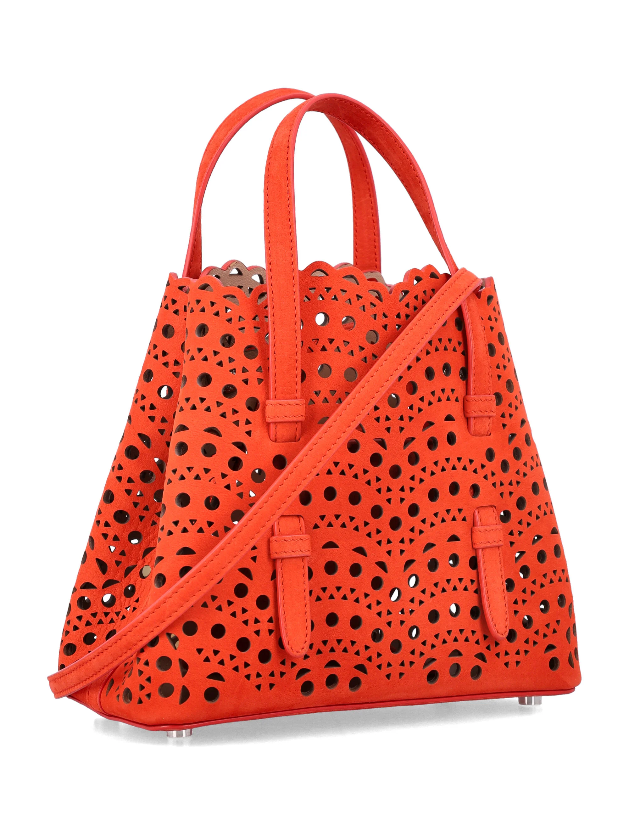Alaia Elevated Mini Handbag with Architectural Motif and Adjustable Strap - Image 2