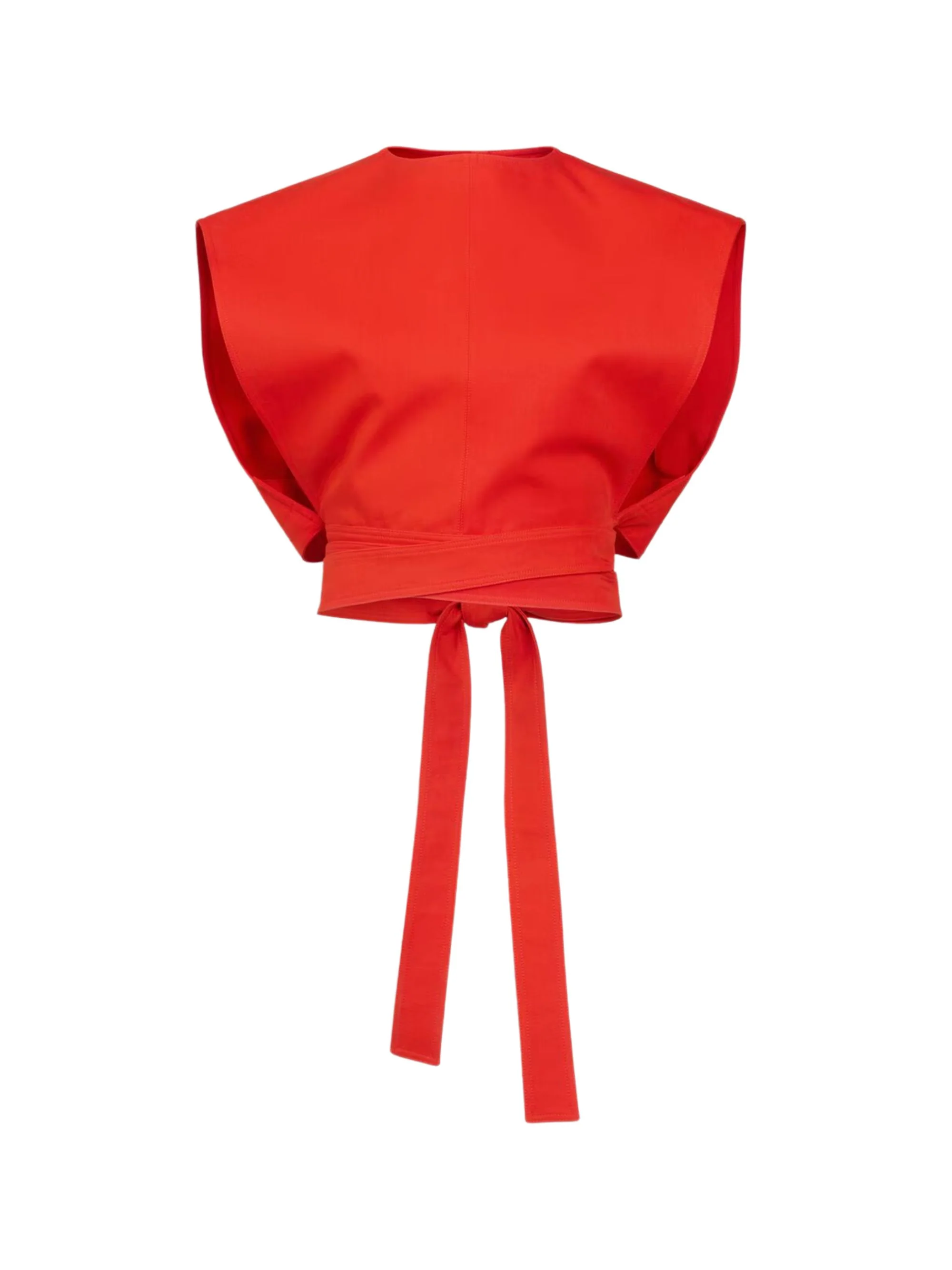 Alaia Sleeveless Cotton Belted Top with Cutout Design