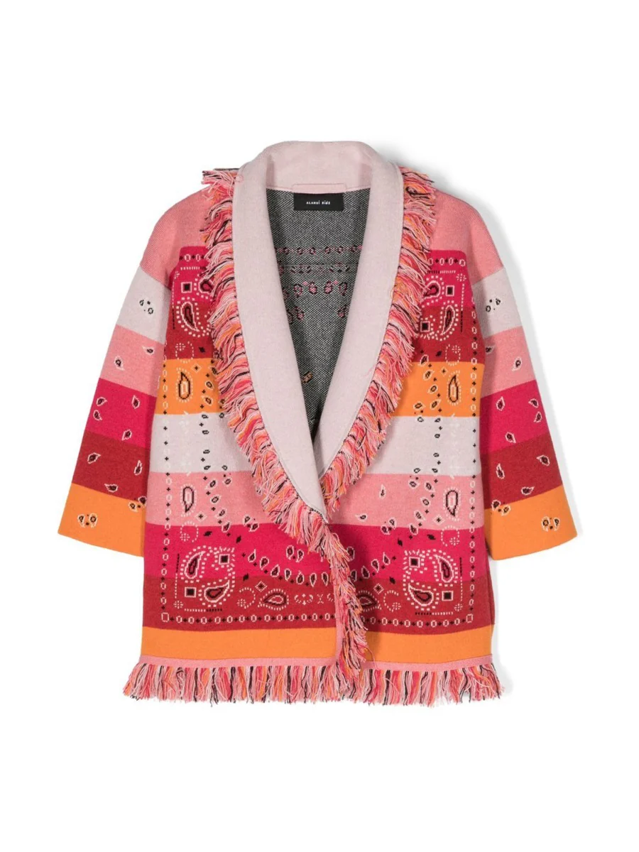 ALANUI Striped Bandana-print Cardigan