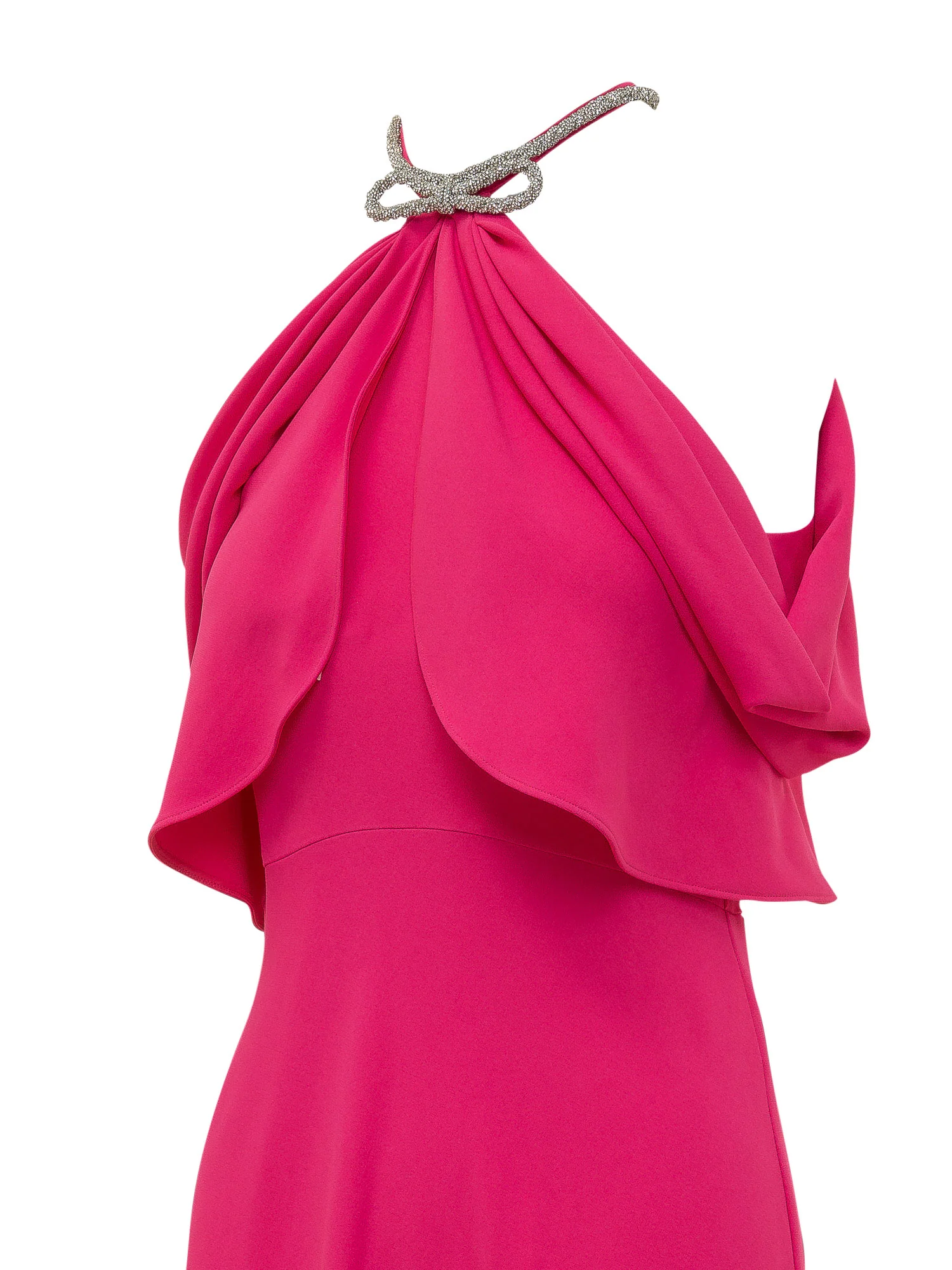 Alberta Ferretti Elegant Halter Neck Mini Dress with Draped Details - Image 4