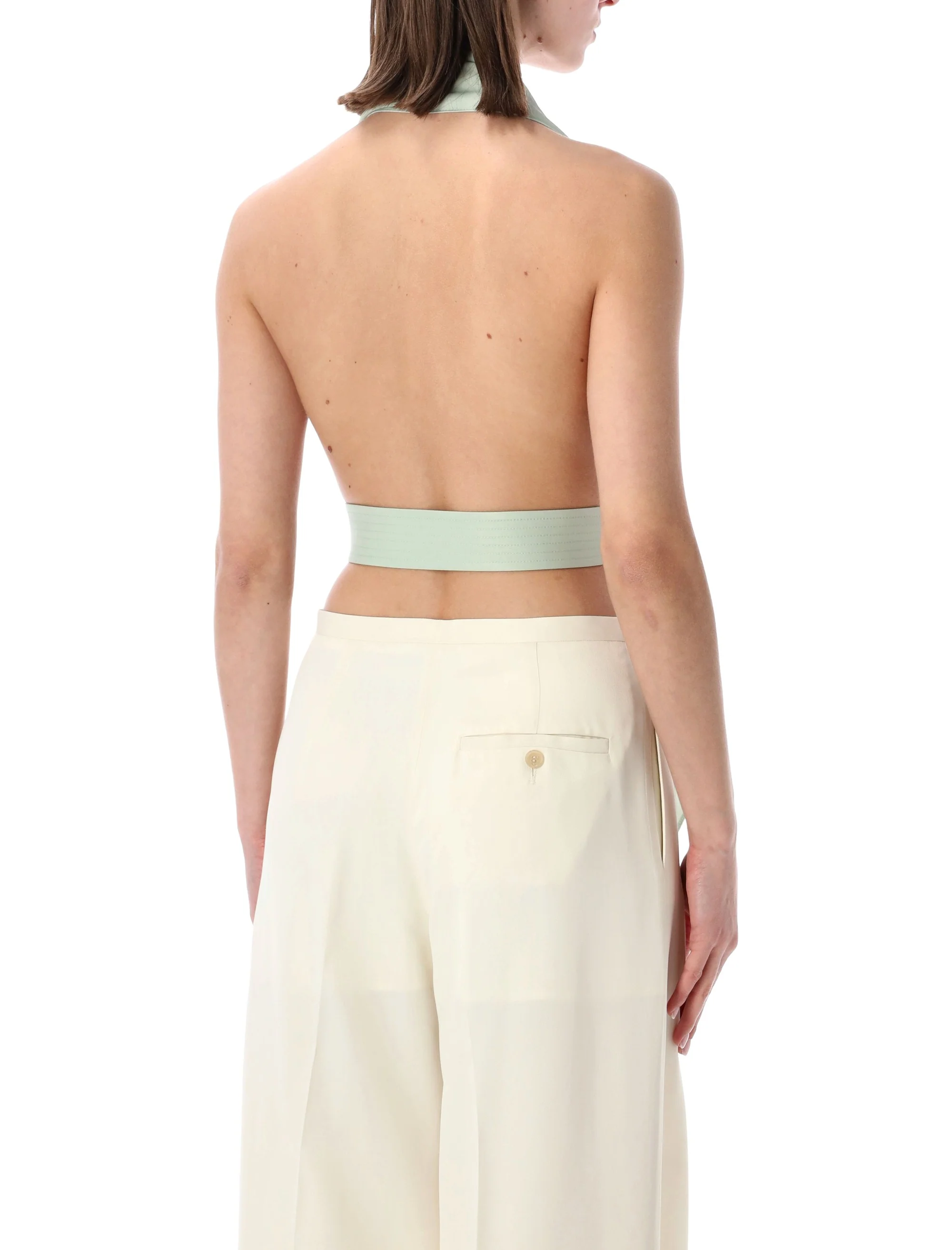 Alberta Ferretti Sophisticated Scarf-Effect Top with Open Back - Size 40 - Image 2