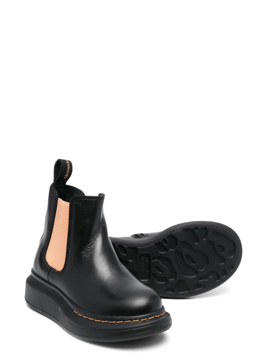 ALEXANDER McQUEEN Ankle Boot with Contrasting Elastic on the Side - Image 2