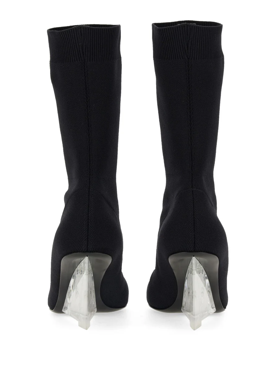 ALEXANDER MCQUEEN Compact Stretch Knit Ankle Boots - Image 4