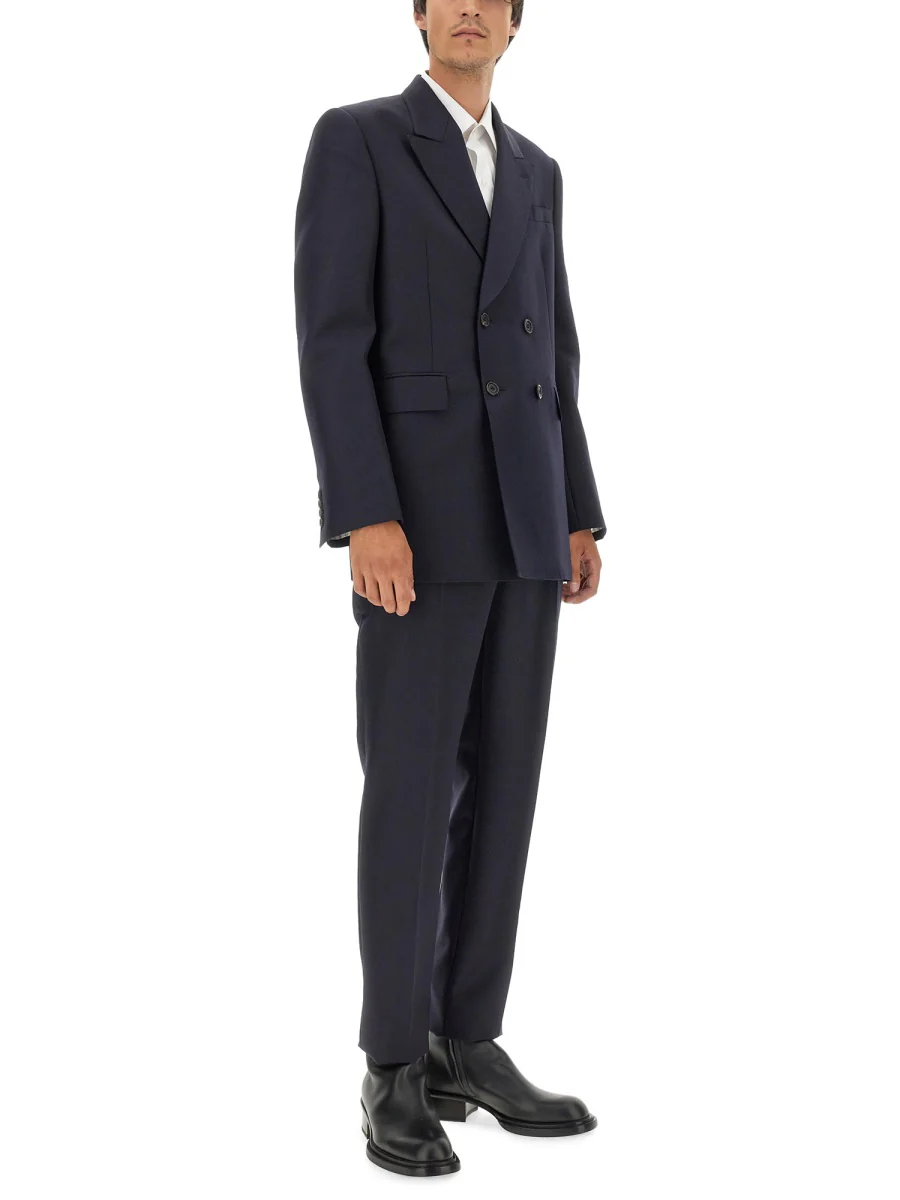 ALEXANDER McQUEEN Double-Breasted Wool Jacket with Defined Shoulders - Image 4