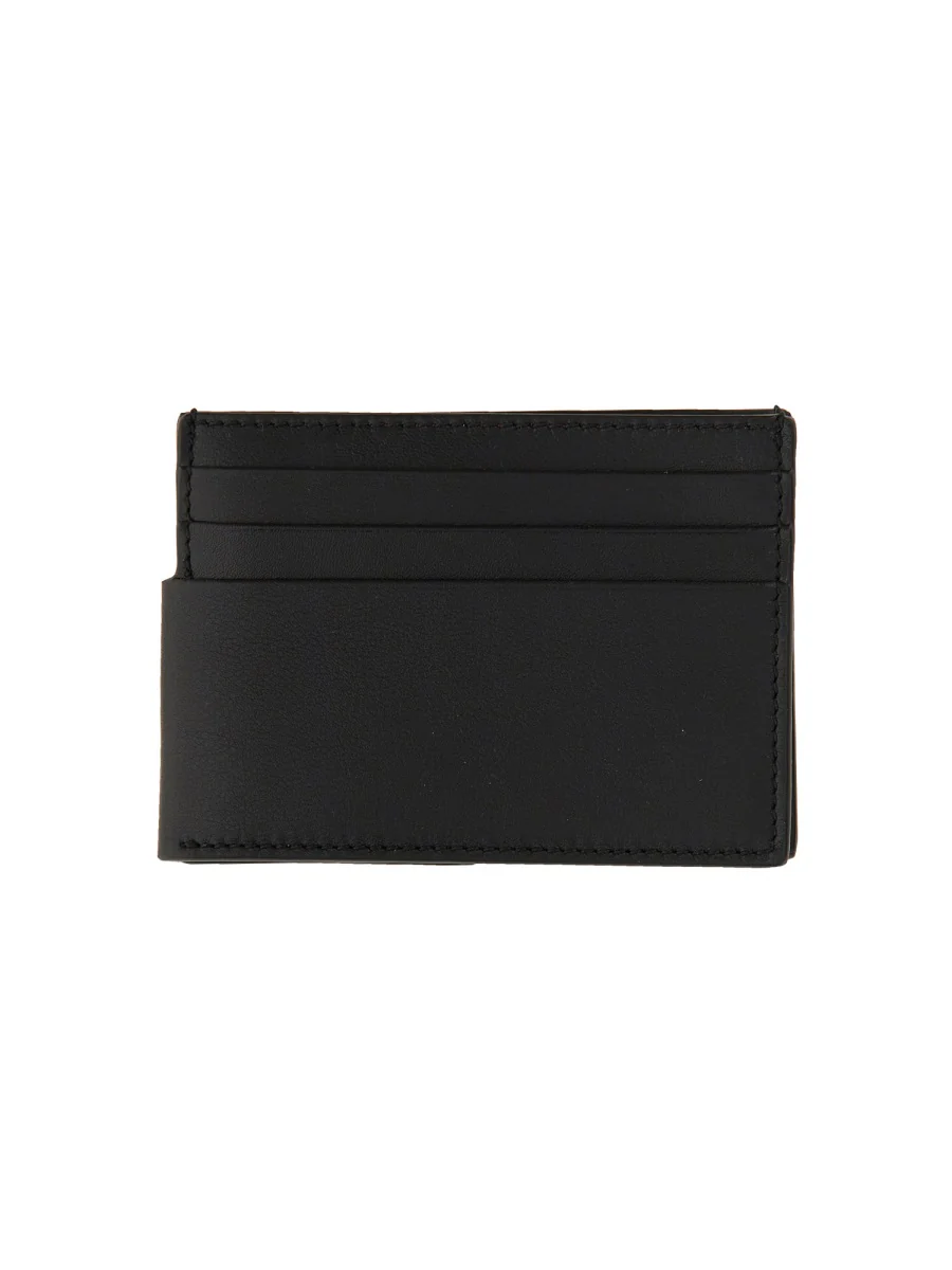 ALEXANDER McQUEEN Double Card Holder in Leather with Logo - Image 3