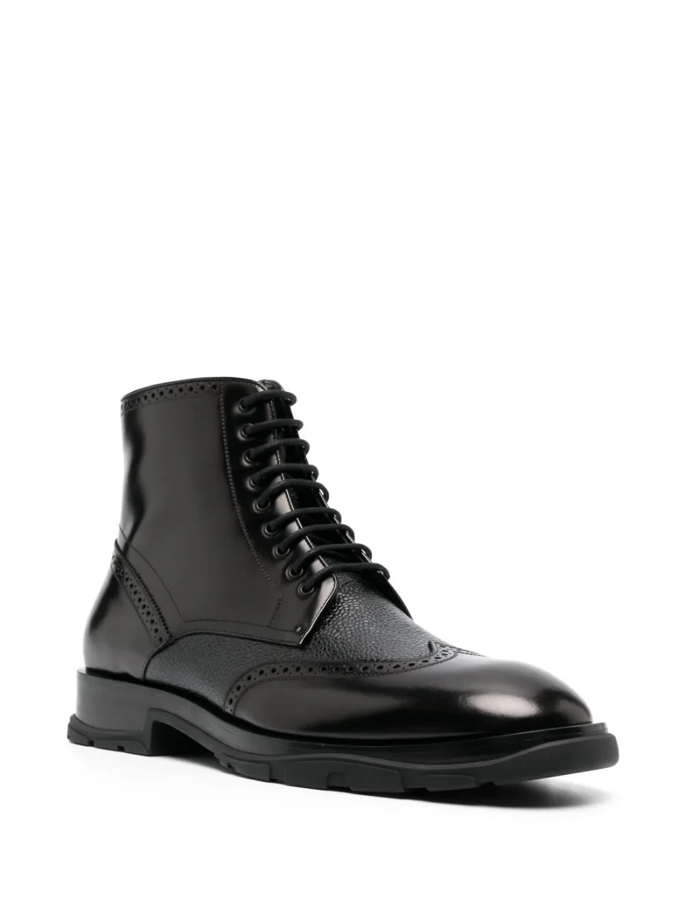Alexander Mcqueen Front Lace-Up Fastening Brogue Boots for Men - Image 2