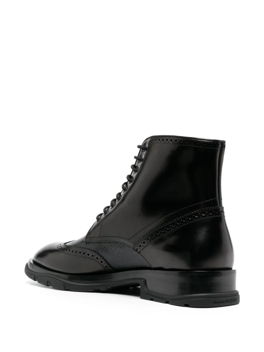 Alexander Mcqueen Front Lace-Up Fastening Brogue Boots for Men - Image 3