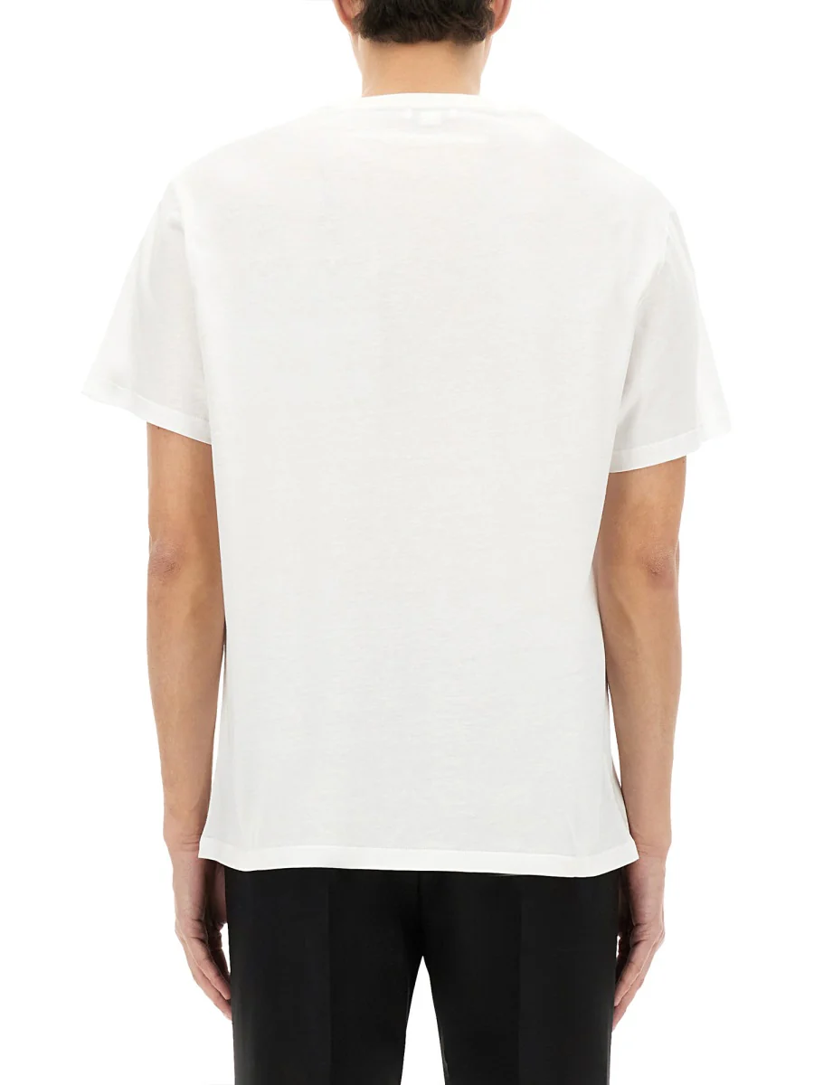 Alexander Mcqueen Logo Flock T-Shirt for Men - FW25 Collection - Image 5