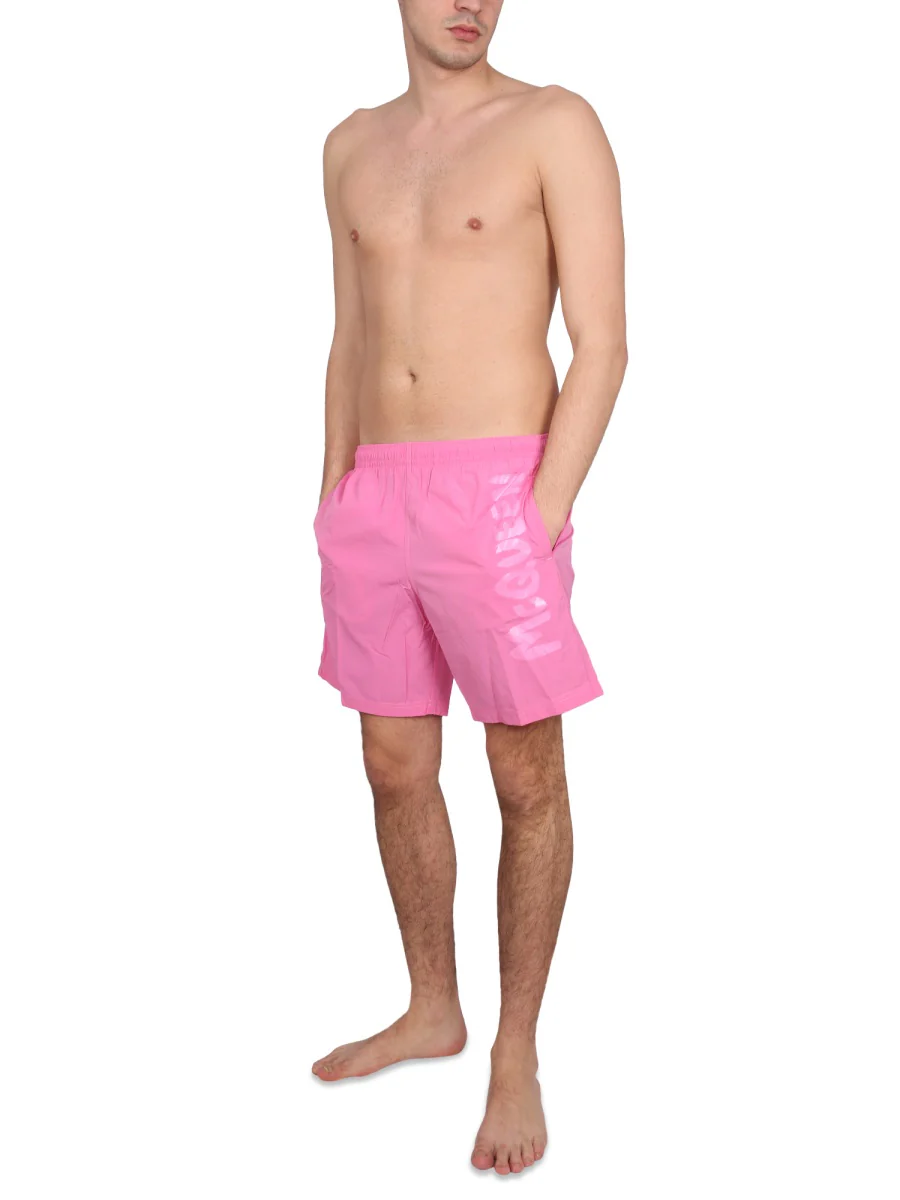 ALEXANDER McQUEEN Logo Print Swim Trunks - Image 2