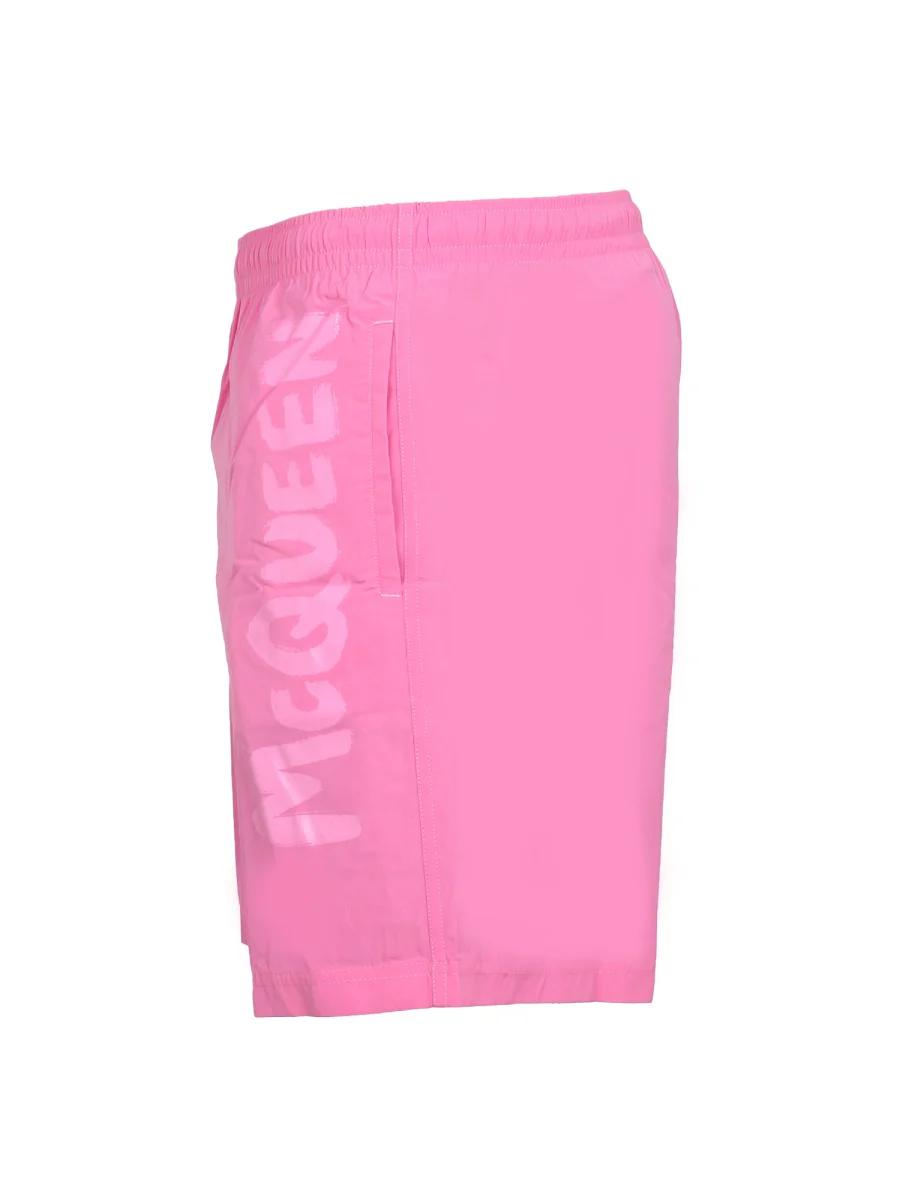 ALEXANDER McQUEEN Logo Print Swim Trunks - Image 3