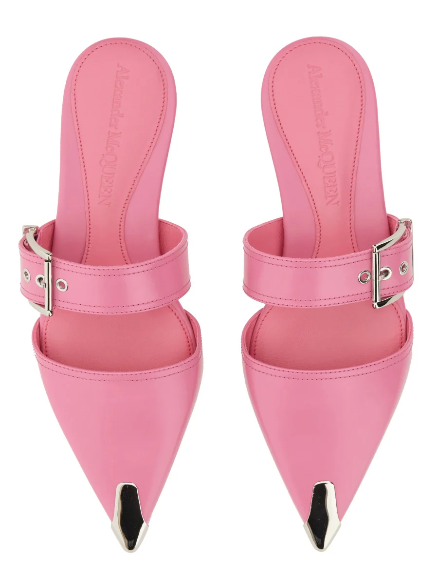 ALEXANDER McQUEEN Pointed Leather Mules - Image 2