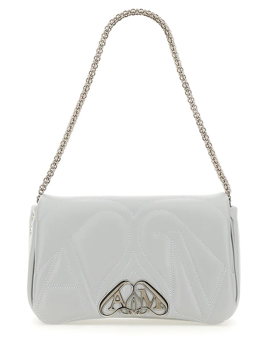 ALEXANDER McQUEEN Seal Bag in Leather with Quilted Monogram