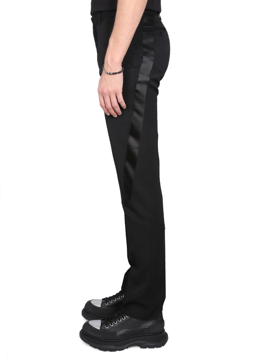 ALEXANDER McQUEEN Stripe-detail Tailored-cut Trousers - Image 3