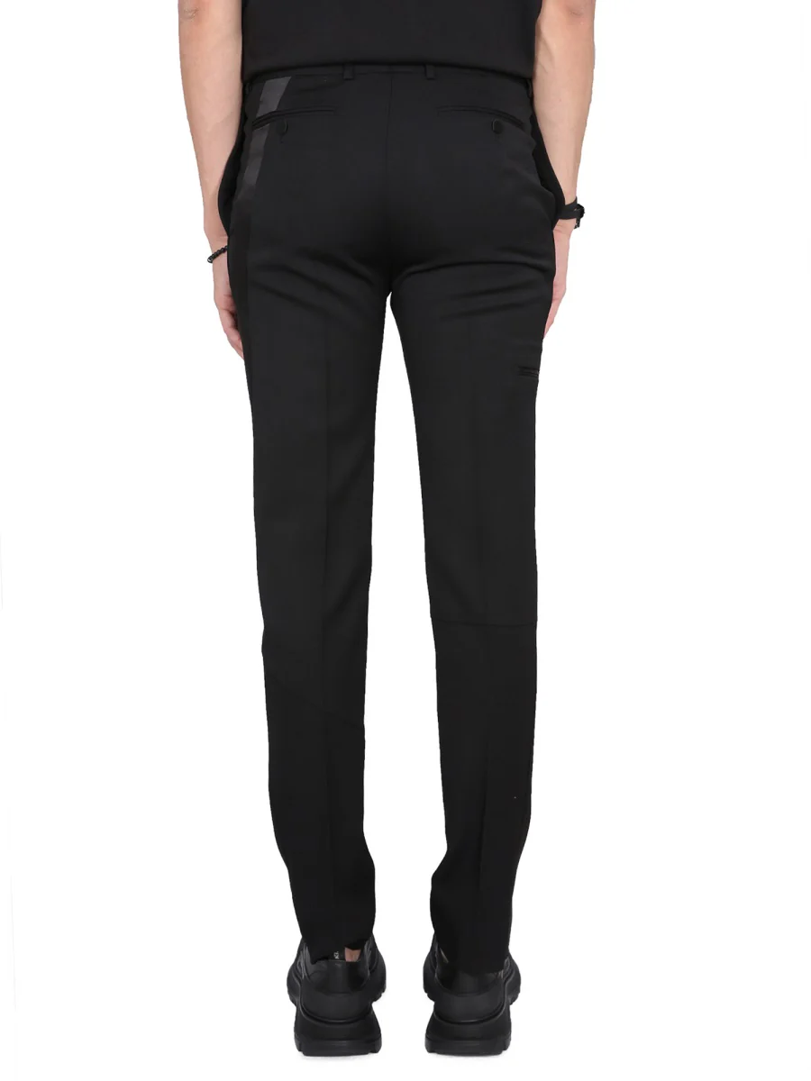 ALEXANDER McQUEEN Stripe-detail Tailored-cut Trousers - Image 4