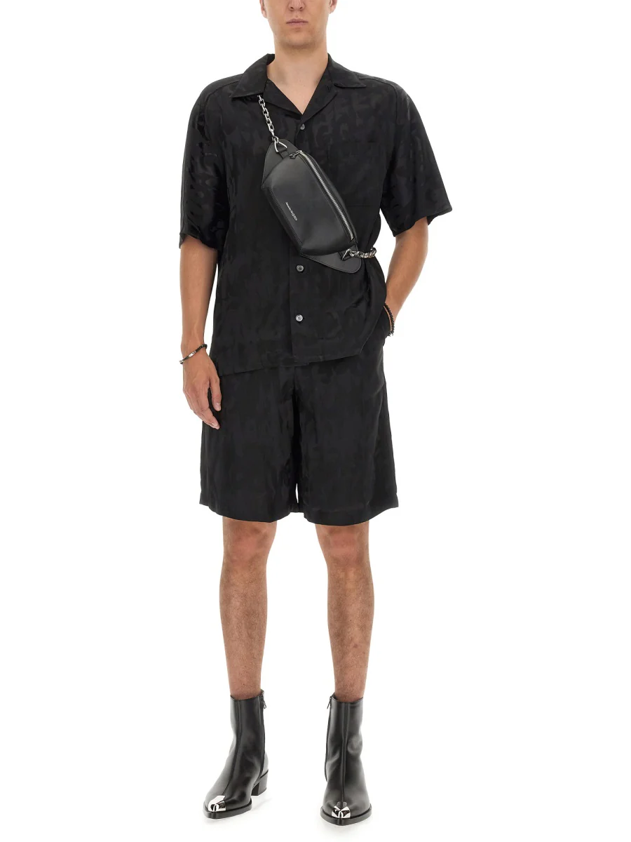 ALEXANDER McQUEEN Viscose Logo-Jacquard Shorts - Image 2