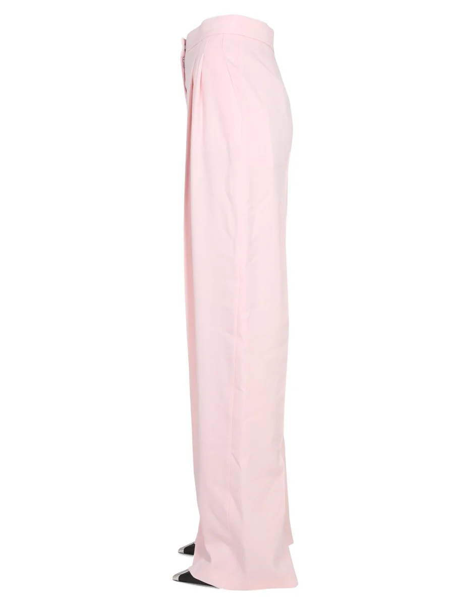 ALEXANDER McQUEEN Wide Leg Trousers with Concealed Front Closure - Image 3