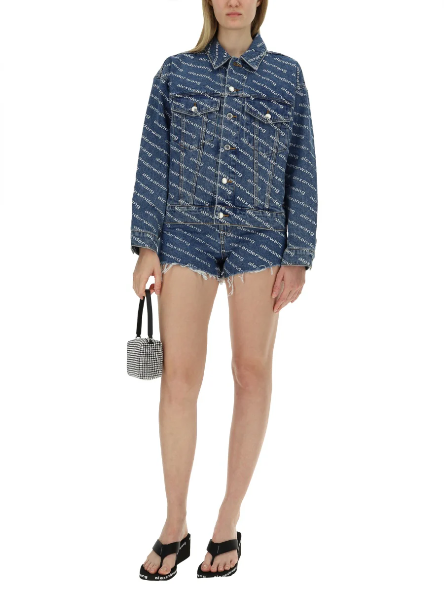 Alexander Wang Frayed Hem Mini Denim Shorts - Image 7