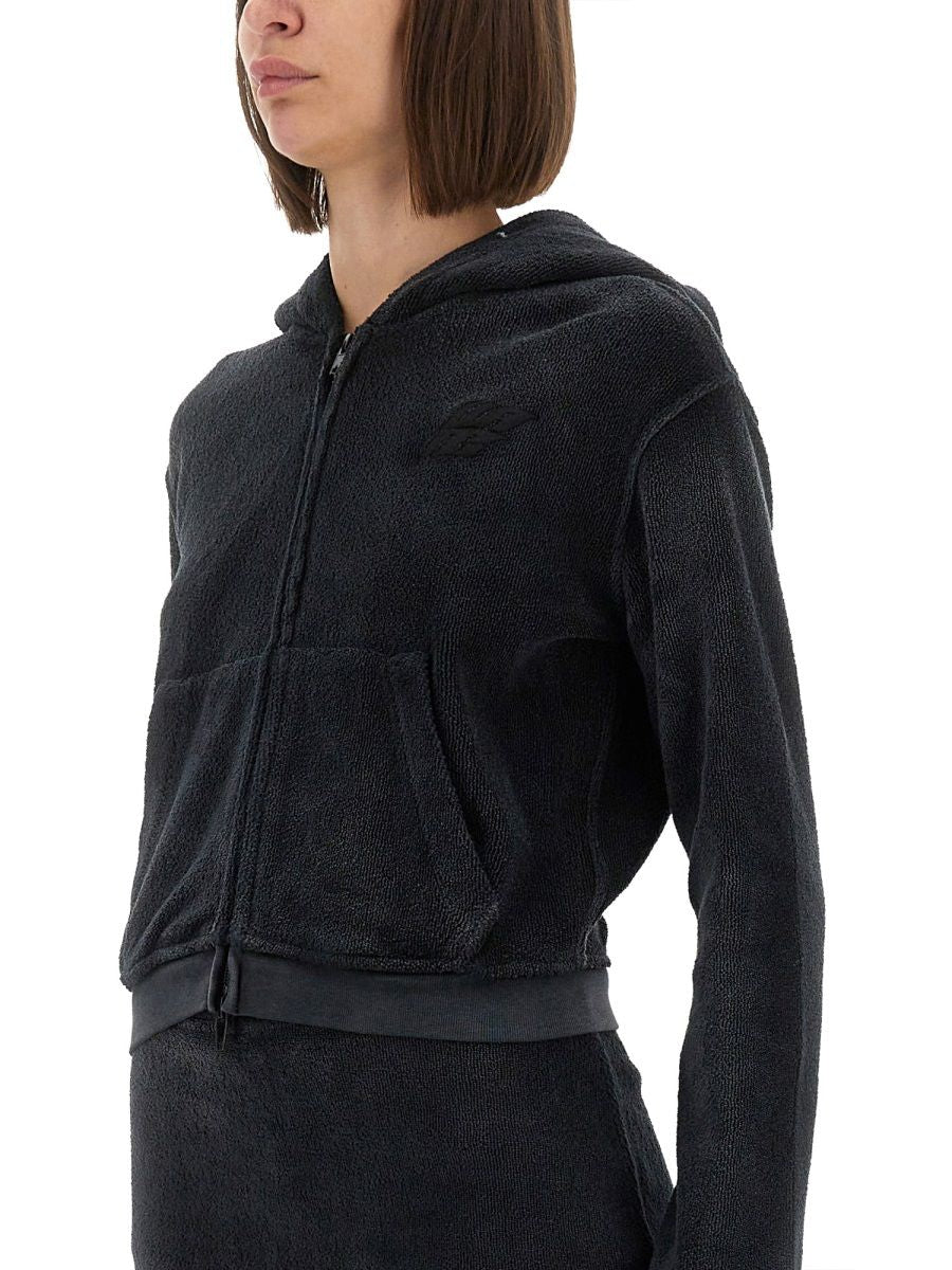 Alexander Wang Logo-embroidered Zip-front Hoodie - Image 3