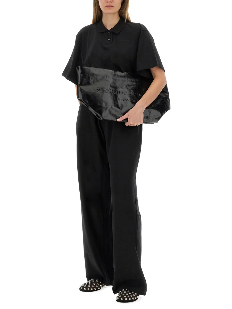 ALEXANDER WANG Short-Sleeved Cropped Polo Shirt - Image 2