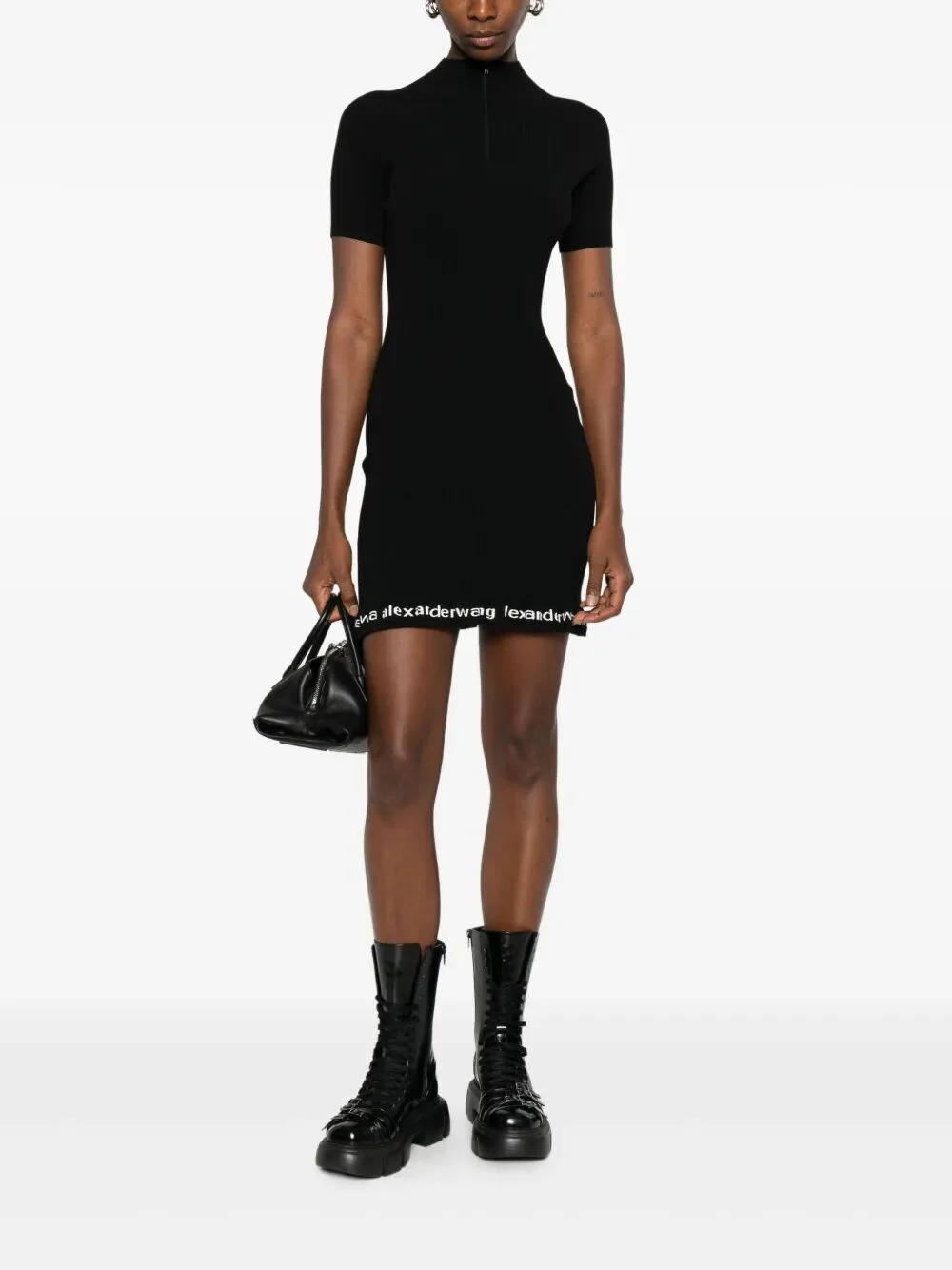 Alexanderwang.t ALEXANDER WANG Ribbed Short-Sleeve Dress - Image 5