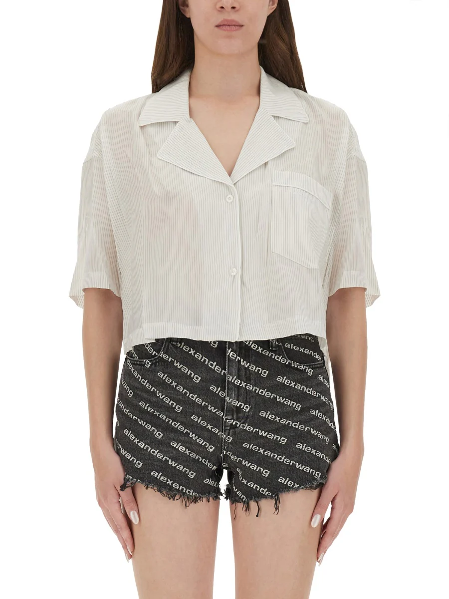 Alexanderwang.t T BY ALEXANDER WANG Striped Short-sleeve Shirt